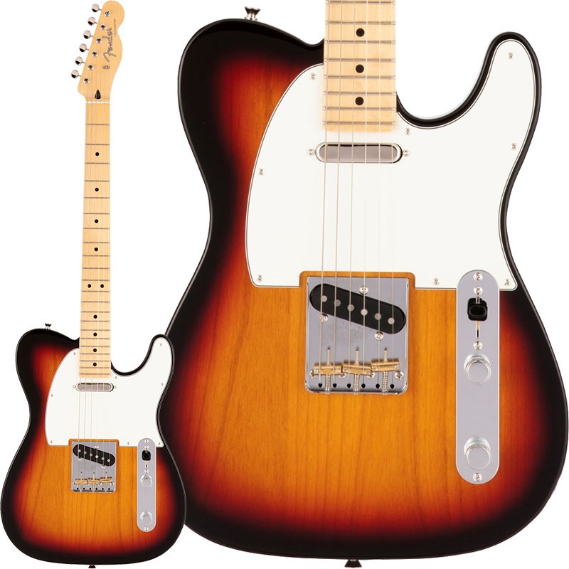 楽器種別：新品Fender Made in Japan/Hybrid II Telecaster 商品一覧＞＞Fender Made in Japan/新品 商品一覧＞＞エレキギター【95，000円〜180，000円】 商品一覧＞＞TLタイプ/Fender Made in Japan 商品一覧＞＞当店のギターは、出荷前に専門スタッフが検品・調整しているので安心です！Fender Made in Japan Hybrid II Telecaster (3-Color Sunburst/Maple)商品説明Fender Made in Japan Hybrid II SeriesMade in Japan Hybrid IIは、ヴィンテージなルックスはそのままに、プレイヤーや音楽のジャンルを選ばないオールマイティーなモダンスペックを盛り込んだ、まさに「ハイブリッド」と呼ぶにふさわしいシリーズです。 リズム/リード問わず、どのギタリストやベーシストにもフィットする演奏性と楽器のトーンを兼ね備えた製品を、世界的にファンの多いMade in Japanで実現しました。Hybrid II Telecasterは、定評あるアルダーボディに新設計のHybrid II Custom Voiced Single Coilピックアップを装備し、ヴィンテージスタイルのスランテッドブラスサドル仕様のブリッジを搭載。ヴィンテージロッキングチューナー、サテンフィニッシュのネック、Modern Cシェイプに9.5インチラジアスの指板とナロートールフレットがスムーズなプレイヤビリティを提供します。※画像はサンプルです。製品の特性上、杢目、色合いは個体ごとに異なります。商品詳細Series: Made in Japan Hybrid IIBody Material: AlderBody Finish: Gloss PolyurethaneNeck: Maple， Modern CNeck Finish: Satin Urethane Finish on Back， Gloss Urethane Finish on FrontFingerboard: Maple or Rosewood， 9.5 (241 mm)Frets: 22， Narrow TallPosition Inlays: Black Dot (Maple)， White Dot (Rosewood)Nut (Material/Width): Bone， 1.650 (42 mm)Tuning Machines: Vintage-Style LockingScale Length: 25.5 (648 mm)Bridge: 3-Saddle Vintage-Style Strings-Through-Body Tele with Slanted Brass Barrel SaddlesPickguard: 3-Ply Black or 3-Ply Eggshell or 3-Ply Mint GreenPickups:Hybrid II Custom Voiced Single Coil Telecaster (Bridge)Hybrid II Custom Voiced Single Coil Telecaster (Neck)Pickup Switching: 4-Position Blade:Position 1. Bridge PickupPosition 2. Bridge and Neck Pickups (In Parallel)Position 3. Neck PickupPosition 4. Neck and Bridge Pickups (In Series)Controls: Master Volume， Master ToneControl Knobs: Knurled Flat-TopHardware Finish: Nickel/ChromeStrings: Nickel Plated Steel (.009-.042 Gauges)ギグケース付属イケベカテゴリ_エレキギター_TLタイプ_Fender Made in Japan_Hybrid II Telecaster_新品 SW_Fender Made in Japan_新品 JAN:0885978544325 登録日:2021/03/15 エレキギター フェンダー ふぇんだー フェンダージャパン フェンジャパ フェンダーJ テレキャスター テレキャス