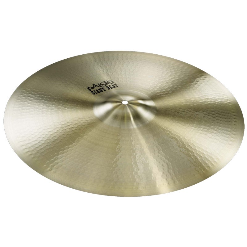 楽器種別：新品シンバル/PAiSTe 商品一覧＞＞シンバル/PAiSTe/Giant Beat 商品一覧＞＞シンバル【20，000円〜50，000円】 商品一覧＞＞安心してお買い物頂けるよう、スネアもシンバルも丁寧梱包でお届けします！PAiSTe Giant Beat 18商品説明【復刻 / 現代に蘇った伝説の60年代サウンド：Giant Beat】＜Giant Beat＞パイステシンバルの歴史を語るには欠かせない、1950年代から60年代への画期的なシンバル革命。アコースティックミュージックの1950年代には、いわゆるB20ブロンズ材のシンバルサウンドが世界を制覇していました。しかし、1960年代に入り、ロックンロールを基本にしたエレクトリックなサウンドがヨーロッパから世界に発信され、世界はロック時代の幕開けを迎えることになりました。1963年頃からパイステはCuSn8青銅合金による開発を始め、1967年に画期的なシンバルを世にデビューさせました。これが現代にも語り継がれるビッグアーティストのサウンドを支えた「ジャイ アント・ビート」シリーズで、「移民の歌」「Good Times Bad Times」などのBONZOファンクリズムとサウンドを生み出し、「2002」シリーズのルーツとなりました。2005年、今でも活躍する1960年代アーティストや、そのサウンドを継承する若いミュージシャンから熱望されていたサウンドが復刻されました。＜Giant Beat 18＞抜けのよい高域の響きを持ちつつふくよかな倍音も得られる、サウンドバランスの良いクラッシュ。※画像はイメージです。※ジャイアントビートは、薄くて軽いウェイトで作られているデリケートなシンバルです。奏法によってはシンバル自体に負担がかかることがございますのでご注意下さい。イケベカテゴリ_ドラム_シンバル_PAiSTe_Giant Beat_新品 JAN:0697643106406 登録日:2009/09/29 シンバル パイステ ジャイアントビート