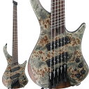 楽器種別：新品エレキベース/Ibanez 商品一覧＞＞エレキベース/Ibanez/EHB (Ergonomic Headless Bass) 商品一覧＞＞エレキベース【120，000円〜230，000円】 商品一覧＞＞当店のベースは、出荷前に専門スタッフが検品・調整しているので安心です！Ibanez Bass Workshop EHB1505MS-BIF [SPOT MODEL]商品説明EHB 究極のエルゴノミック・ヘッドレス・ベース5弦マルチスケール・モデルErgonomic Headless Bassヘッドレス・スタイル最大の利点である持ち運びやすさに加えて、演奏のしやすさを兼ね備えたベース。そしてなによりも、ベース・サウンドに対する工夫。従来、「鳴らない」とか「使い難い」と言われることが多かったヘッドレスを、Ibanez Bass Workshopが見つめなおし、全く新しいヘッドレス・ベースEHBを作り上げました。それは他のヘッドレス・モデルの真似ではなく、既存デザインあるいはシェイプの単なるヘッドレス化でもありません。Ibanez の新たなベース、EHBの誕生です。立奏座奏を問わず完璧なバランスで奏者に収まるよう、人間工学に基づいて設計したEHB ボディ ・デザインホーンは立奏時にボディとネックとのバランスを取るとともに持ちやすい形状に、高音弦側のボディ・カーブは特に座奏時のフィット感とバランスを重視して設計しました。ボディ表面の肘が当たる部分には傾斜をつけるコンター加工 を入れています。また、体に触れる部分のボディ・エッジにはすべて滑らかなRをつけて処理しています。ボディ裏面は低音弦に向かって薄くなるよう大胆にカットを施しています。これは座奏時にフィット感を高めるとともに、指板インレイを見る目線の角度を考慮して設計しています。併せてハイ・フレット域へのアクセスを容易にするため、高音弦側のホーン裏はスクープするようにカット加工しています。ボディの鳴りをより感覚的に感じられるチェンバー加工ホロウ・ボディのようにボディ内の振動をそのまま体感することで、奏者は自身の鳴らしている音をより認識できるでしょう。また、僅かながら軽量化にもつながっています。Vari Mid 3 Band EQ w/EQ bypass switchVariable frequency control for Mid EQの略称が示す通り、Midのコントロールに融通を利かせたEQです。通常、3バンドEQと言えば、HIGH/MID/LOWのように帯域を3つに分割して開発者が任意に指定した周波数域のフォーカスに合わせ、ブーストあるいはカットのコントロールをするものですが、このVari Midではユーザーが任意にMidのフォーカスを合わせられるのです。例えばほぼベースの音域に当たる100HzにMidを合わせ、そこをブーストすることで、低音への不足感を補うことが出来ます。Nordstrand Big Split custom ピックアップ甘めのトーンを備えた、ボトムの豊かなスプリット・ピックアップです。いわゆるベース・ラインに最適なサウンドから、ファンキーなスラップ・サウンドまでをいずれもナチュラルにカバーします。※画像はサンプルです。製品の特性上、杢目・色合いは1本1本異なります。商品詳細Neck type: EHB5 9pc Panga Panga /Walnut neck w/Graphite reinforcement rodsBody: Poplar Burl Top / African Mahogany bodyFretboard: Bound Panga Panga fretboard w/Abalone off set dot inlayFret: Medium Stainless SteelBridge: MR5HS bridge (18mm string spacing)Neck pickup: Nordstrand Custom Big Split neck pickupBridge pickup: Nordstrand Custom Big Split bridge pickupEqualizer: Vari-mid 3 band EQ w/EQ bypass switch (passive tone control on treble pot)Machine Head: Ibanez custom headpiecesHardware color: BlackString gauge: .045/.065/.080/.100/.130 D'Addario EXL170 5SL)Neck DimensionsScale: 889-838mm / 35-33Width at Nut: 45mmWidth at Last Fret: 74mmThickness at 1st: 19.5mmThickness at 12th: 21.5mmRadius: 500mmRソフトケース付属◆Color:・BIF (Black Ice Flat)イケベカテゴリ_ベース_エレキベース_Ibanez_EHB (Ergonomic Headless Bass)_新品 JAN:4549763308672 登録日:2022/02/12 エレキベース アイバニーズ イバニーズ