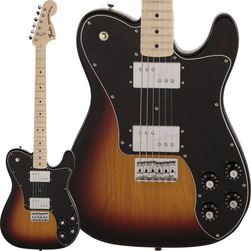 楽器種別：新品エレキギター/Fender Made in Japan 商品一覧＞＞エレキギター/Fender Made in Japan/Traditional Telecaster 商品一覧＞＞エレキギター【100，000円〜190，000円】 商品一覧＞＞当店のギターは、出荷前に専門スタッフが検品・調整しているので安心です！Fender Made in Japan Traditional 70s Telecaster Deluxe (3-Color Sunburst)商品説明Made in Japan Traditionalフェンダーの伝統的な楽器製作の美学と日本の洗練されたクラフトマンシップを融合することで導き出されたMade in Japan Traditionalシリーズ。フェンダーの正統なDNAが、確かなMade in Japanクオリティで蘇ります。Made in Japan Traditional 70s Telecaster Deluxeはグロスフィニッシュのアッシュボディを採用。21本のヴィンテージスタイルフレットを装備した9.5インチラジアスのUシェイプメイプルネックがTraditionalシリーズならではのクラシカルな演奏製を提供します。6サドル式String-Through-Bodyブリッジ、そしてTraditionalシリーズのために選定されたオリジナルピックアップはリアルで音楽的なヴィンテージトーンを奏でます。細めに設計されたナ ット幅は日本のプレイヤーにも弾きやすい仕様となっています。堅実なギタークラフトマンシップと、プレイヤーのニーズに柔軟に対応する答えが、本シリーズに反映されています。Series: TraditionalBody Material: AshBody Finish: Gloss PolyesterNeck: Maple， U ShapeNeck Finish: Gloss UrethaneFingerboard: Maple， 9.5 (241 mm)Frets: 21， VintagePosition Inlays: Black Dot (Maple)Nut (Material/Width): Bone， 1.615 (41.02 mm)Tuning Machines: Fender Vintage F StampedScale Length: 25.5 (648 mm)Bridge: 6-Saddle Strings-Through-Body HardtailPickguard: 3-Ply BlackPickups: Fender Wide Range Humbucking (Bridge)， Fender Wide Range Humbucking (Neck)Pickup Switching: 3-Position Toggle: Position 1. Bridge Pickup， Position 2. Bridge and Neck Pickups， Position3. Neck PickupControls: Volume 1. (Neck Pickup)， Volume 2. (Bridge Pickup)， Tone 1. (Neck Pickup)， Tone 2.(Bridge Pickup)Control Knobs: Vintage-Style Skirted Black PlasticHardware Finish: Nickel/ChromeStrings: Nickel Plated Steel (.009-.042 Gauges)ギグケース付属イケベカテゴリ_ギター_エレキギター_Fender Made in Japan_Traditional Telecaster_新品 JAN:0885978483839 登録日:2020/03/24 エレキギター フェンダー ふぇんだー フェンダージャパン フェンジャパ フェンダーJ テレキャスター テレキャス