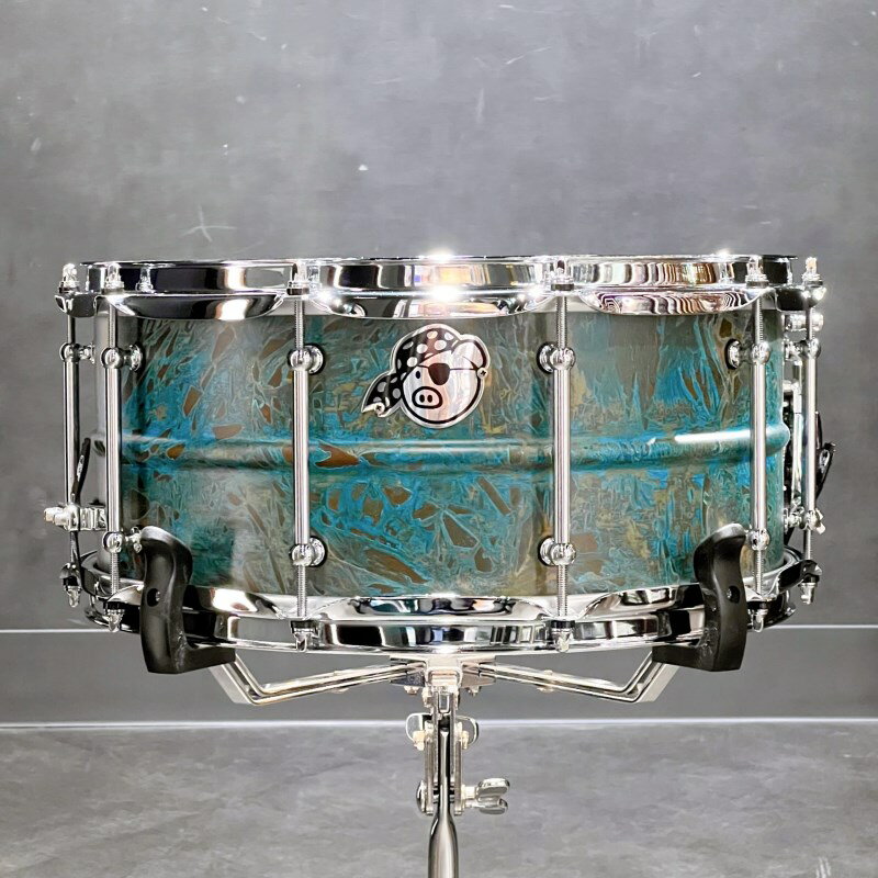 PORK PIE Patina Brass Snare Drum 146.5 [Made in USA]