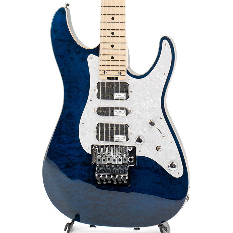 楽器種別：新品エレキギター/SCHECTER 商品一覧＞＞エレキギター【100，000円〜195，000円】 商品一覧＞＞当店のギターは、出荷前に専門スタッフが検品・調整しているので安心です！SCHECTER SD-2-24-AL (See-Thru Blue/Maple)商品説明もはやシェクターの定番モデルとなりつつあるSD (South Dakota)！！SDシリーズ初となる、ボディバック材にアルダーを採用、よりオールラウンドなミュージックスタイルに対応可能になりました。また、EX風のホワイトパール・ピックガードを採用した、高級感あるルックスも見逃せないポイントです。スーパーアジャストシステムの装備や、新開発された日本製ピックアップMONSTER TONE JとSUPER ROCK Jを搭載するなど、価格を超えた品質を実現！上位機種「EX」にさらに一歩近づいた、ニューSDモデルから目が離せません！※画像はサンプルです。木目・色合いは一本ごとに異なります。ギグケース付属商品詳細BODY: Laminated Quilted Maple Top & Alder BackNECK: MapleFINGER BOARD: Rosewood or MapleFRETS: 24FretsSCALE: 25 1/2JOINT: Ultra Access 4-BoltPICKUPS: Schecter Super Rock J（F）/Schecter Monster Tone J（M）/ Schecter Super Rock J（R）BRIDGE: SGR Locking TremoloCONTROL: Volume /Tone（Split Tone Control）/CRL 5 Way / Mini Switch（Coil Split SW）イケベカテゴリ_ギター_エレキギター_SCHECTER_新品 JAN:4518533032758 登録日:2023/02/08 エレキギター シェクター