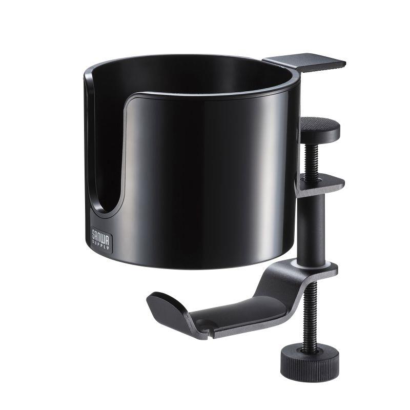 SANWA SUPPLY PDA-STN76BK (ブラック)(サンワサプライ)(ヘッドホンフック)(ヘッドホンハンガー)(ドリン..