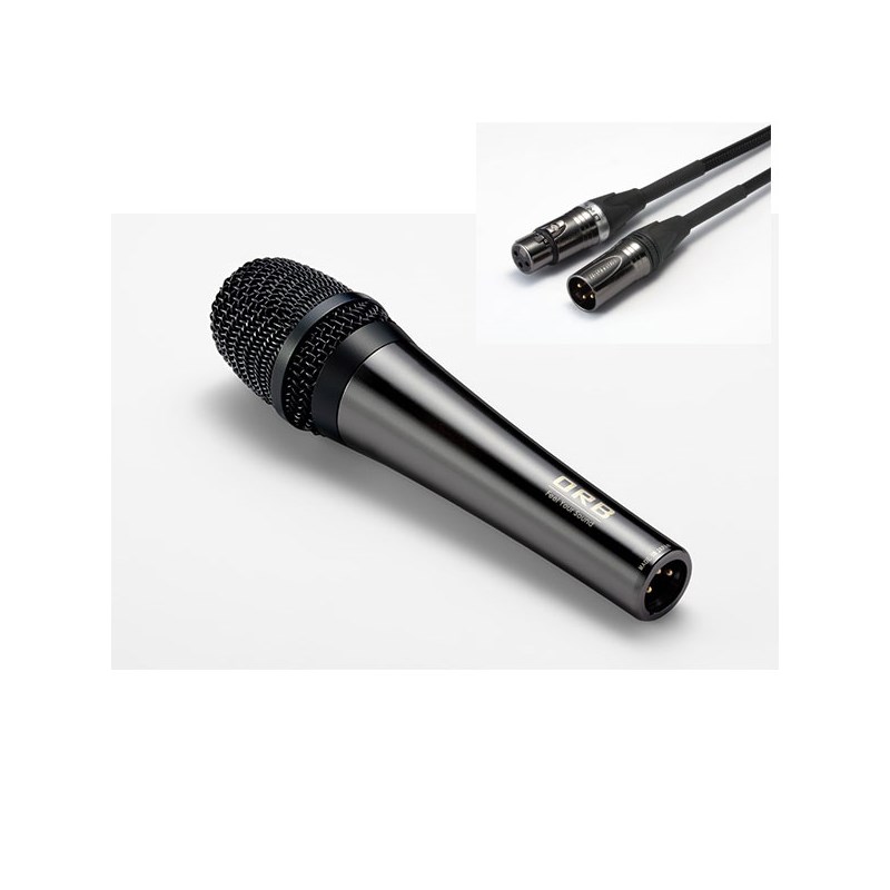 楽器種別：新品ORB/新品 商品一覧＞＞レコーディング【55，000円〜110，000円】 商品一覧＞＞マイク/ダイナミックマイク/ORB 商品一覧＞＞レコーディング機器買うなら、当店で！専門スタッフが迅速丁寧に対応します！ORB Clear Force Microphone the finest for acoustic/CF-A7F【専用マイクケーブルJ10-XLR Pro(1m)同梱】商品説明Clear Force Microphone the finest for acousticはthe finest、最上の名に相応しいアコースティックセット用、最高峰のダイナミックマイクロフォンです。ノイズ感の全く無いバックグランドに、澄み切ったナチュラルかつ潤いのあるサウンドが、全く淀みのないボーカルを表現。美しさを極めたサウンドが会場全体を包み込みます。全くピークの無いナチュラルなサウンドが、アコースティックセットのような小編成のステージに、かつて類を見ない程の、オーディエンスの心に染み渡る浸透力のあるサウンドを紡ぎ出します。一切の妥協を許さず、ノウハウを詰め込んだ一つ一つ手作りされたユニットが最上の音質を表現します。主要な箇所に極限まで電磁波を吸収するファインメットシートを使用することにより、高いノイズ抑制効果を発揮します。分離感が向上し、ノイズレスのサウンドを実現。まさにClear forceの名に相応しいサウンドを表現します。特に環境ノイズが多いライブ会場などで非常に高い効果を得ることが出来ます。カーディオイドにより余計な近接効果を排除し、正面からの音をとらえやすいモデルです。幅広い用途で使用可能なダイナミックマイクでありながら、使用環境を選ぶものの、音質に優れると言われるコンデンサーマイクに全く引けを取らない美しいサウンドを描き出します。ボディーにはガンメタリックカラーのメッキを施し、剛性アップと共に、傷がつきにくい堅牢かつ美しい外観を手に入れました。国内工場で一つ一つ丁寧にメッキを施し、高い品質とかつてない美しさを表す、ステージに花を添えるマイクロフォンです。自社工場にて1本1本丁寧に手作業で作製された、末永くお使いいただけるモデルです。端子部に同じメッキを施した、高い音質に定評のあるXLRケーブル「ORB J10-XLR Pro」を標準付属。あたかもマイクロフォンとケーブル端子が一体化したように見え、ケーブル接続部の違和感を生じさせません。半田もサウンドデザインも同様のORBケーブルを使うことにより、最高の性能を引き出すことが可能です。■仕様1.品名:Clear Force Microphone the finest for acoustic2.型番:CF-A7F3.形式:ダイナミック型ワイヤードマイクロフォン4.指向特性パターン:カーディオイド5.周波数特性:50Hz〜18k Hz6.感度（at1kHz）:1.6 mV/Pa = -55.8dB （0dB = 1V/Pa）7.出力インピーダンス:250Ω8.極性:2番ピン：Hot、　3番ピン：Cold9.コネクタ:XLR 3ピン、オス10.外観:・寸法:φ43.1　×　L171.5　mm・重量:約315g11.使用環境条件・使用温度範囲:常温（但し結露なきこと）・使用湿度範囲:20％〜90％（但し結露なきこと）12.付属品:マイクロフォン用ポーチ、マイクホルダー13.製造国:日本（自社工場）※『CF-A7F』はケーブルセットのみのラインナップとなります。イケベカテゴリ_レコーディング_マイク_ダイナミックマイク_ORB_新品 SW_ORB_新品 JAN:4516110016641 登録日:2017/01/22 マイク ダイナミックマイク