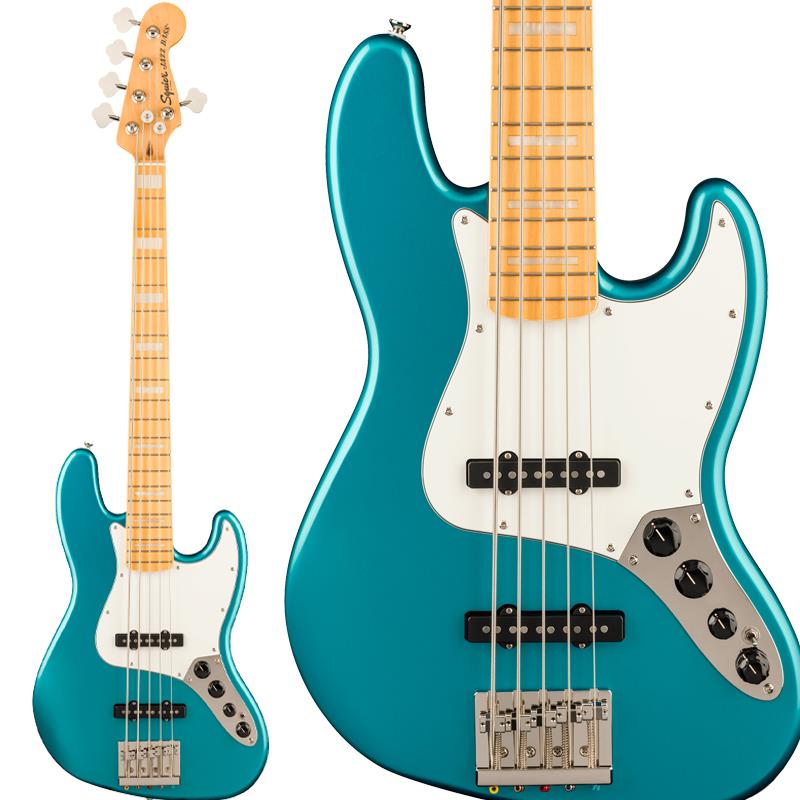 楽器種別：新品Squier by Fender/新品 商品一覧＞＞ベース【50，000円〜100，000円】 商品一覧＞＞エレキベース/JBタイプ/Squier by Fender 商品一覧＞＞当店のベースは、出荷前に専門スタッフが検品・調整しているので安心です！Squier by Fender Classic Vibe Active '70s Jazz Bass V Maple Fingerboard (Ocean Turquoise)商品説明Classic Vibe Active '70s Jazz Bass Vは、1970年代のファンキーなトーンを定義づけた Fender Jazz Bass にインスピレーションを受け、ヴィンテージなルックスと現代的なパフォーマンスを融合するプリアンプを搭載しています。5弦仕様の本製品には、FenderデザインのアルニコNoiseless J Bass ピックアップが2基搭載されており、パンチのあるハムノイズを排除したクリアなサウンドを実現します。9ボルトのプリアンプには、ボリューム、ピックアップブレンド、トレブルとベースのブースト、アクティブ／パッシブ切替のトグルスイッチといった、あらゆる音作りを可能にするコントロールが備わっています。商品詳細Body Material：PoplarBody Finish：Gloss PolyurethaneNeck：Maple， C ShapeNeck Finish：Tinted Gloss UrethaneFingerboard：Indian Laurel or Maple， 9.5 (241 mm)Frets：20， Narrow TallNut (Material/Width)：Bone，1.875 (47.6 mm)Scale Length：34 (864 mm)Pickups：Fender Designed Alnico NoiselessPickup Switching：2-Position Mini Toggle Active/Passive SwitchControls：Master Volume， Pan， Master Tone， Treble/Bass BoostStrings：Nickel Plated Steel (.045-.130 Gauges)ソフトケース付属イケベカテゴリ_ベース_エレキベース_JBタイプ_Squier by Fender_新品 SW_Squier by Fender_新品 JAN:0885978675296 登録日:2025/07/24 エレキベース スクワイアー スクワイヤー スクワイア スクワイヤー フェンダー