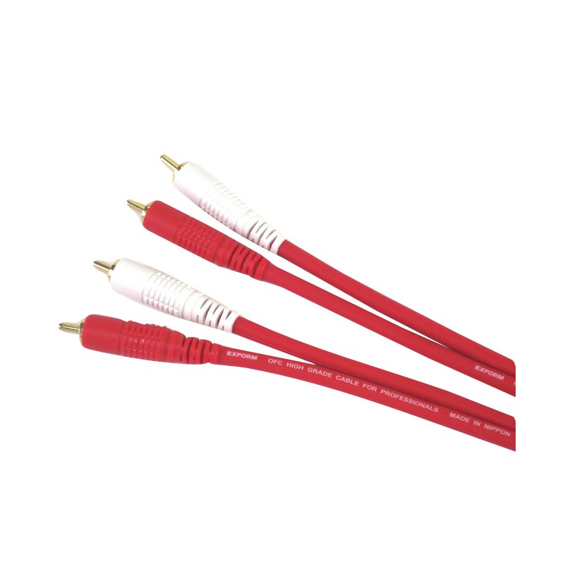 EXFORM COLOR TWIN CABLE 2RR-3.0M (RCA-RCA 1ペア) 3.0m (RED)