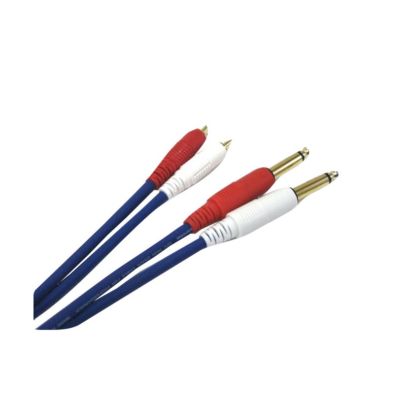 EXFORM COLOR TWIN CABLE 2RP-1.8M (RCA-PHONE 1ペア) 1.8m (BLUE)