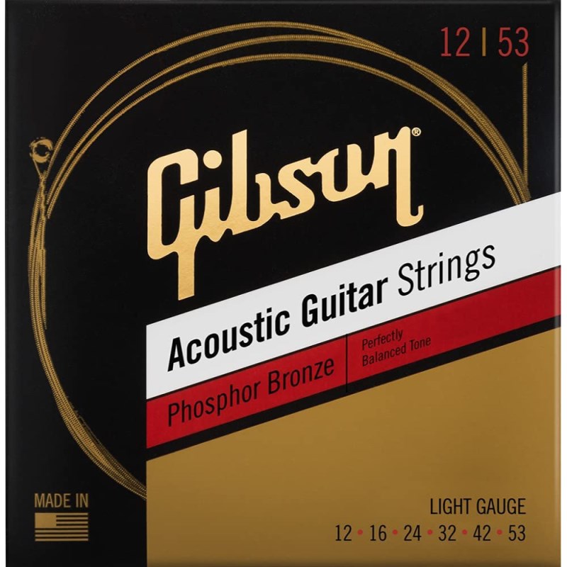 Gibson Phosphor Bronze Acoustic Guitar Strings SAG-PB12 Lights