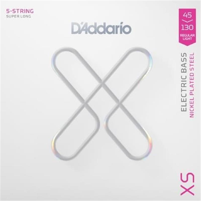 D’Addario XS Nickel Regular Light， Super Long， 5-string.045-.130 [XSB45130SL]