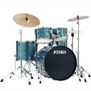 楽器種別：新品ドラムセット/TAMA 商品一覧＞＞ドラムセット【65，000円〜125，000円】 商品一覧＞＞安心してお買い物頂けるよう、スネアもシンバルも丁寧梱包でお届けします！TAMA Imperialstar 22 バスドラムキット シンバル付きセット / ヘアライン・ブルー [IP52H6RC-HLB] 【お取り寄せ品】商品説明【New Imperialstar - affordable all in one Drum Set】[Imperialstar]「これからドラムを始める方に、使いやすく、耐久性に優れたドラムセットを提供すること」。そのために、これまで培ってきたドラム生産や開発のノウハウを詰め込み、かつエントリークラスのセットとしてお求めやすい価格を実現したのが、このImperialstar（インペリアルスター）ドラムセットです。IP52H6RCは、スタンダードなサイズの22 口径バスドラムセットに、10 と12 口径のタムタムをセットアップ。12 と13 口径のタムタムと比較してもチューニングが容易で、音程の高低さがより明瞭になることでフィルインでのフレーズに表情をつけやすい組み合わせです。シンバルはTAMAオリジナルのエントリー・グレードのブラスシンバルが付属。16 クラッシュ、20 ライド、14 ハイハットをパッケージしています。これらのドラム、シンバルをセットアップするためのハードウェア（スタンド）、ドラムペダル、そしてドラムスローンも含むオールインワンセットになっています。●All Poplar Shells (6ply / 8mm)強いアタックと暖かいサウンドを兼ね備えたトーンが魅力のポプラシェルを採用。シェルフィニッシュは木目調のカバリング「コーヒー・チーク・ラップ」を含む4色からお選び頂けます。●Bearing Edgeドラムにおいてベアリングエッジの形状はサウンドを左右する重要な要素の1つ。Imperialstarでは上位機種と同じエッジ形状を採用することで、音抜けの良い、クリアなサウンドを実現します。●Accu-Tune Bass Drum Hoops軽量でありながら抜群の耐久性を誇る、FRP（強化プラスティック）製のバスドラムフープ。安定したチューニングとバスドラムのサウンドを引き締める効果があります。フックレス構造で、ヘッドの交換もスピーディに行えます。●Spur Bracketsバスドラムを支えるスパー・ブラケットには、上級機種と同じ調整方式を採用した、ダイキャスト製ブラケットを装備。確実な固定力と耐久性を実現します。●Double Tom Holder (MTH600)タムタムの固定方式には、上級機種にも採用されているオムニボール方式を採用。無段階調整による微妙なセッティングポジションを実現すると共に、高い固定力も実現しています。●Drum Heads打面ヘッドには厚めのクリアヘッドを採用し、より高い耐久性を実現しました。また、バスドラムヘッドにはリングミュートを装備し、低音のフォーカスされたサウンドが得られます。●Imperialstar Hardwareドラムセット付属のスタンドは、ドラムスローンを除き3脚部がダブルレッグ仕様となっており、シンプルながらも高い安定性を実現しています。ハイハットスタンドにはツインペダル（セットには付属しません）のセッティングの際に便利なSwivel Foot機構を搭載。また、IP58H6（RC）モデルのスネアスタンドには、バスドラムのサイズに合わせてスネアをより低くセット出来るモデルを採用しています。●Drum Pedal & Throne付属のIRON COBRA 200シングルペダルは、フラットなデザインのフットボードと、安定した素直な踏み心地が特徴です。付属のデュアルサイドビーターは、通常はフェルト面を、メッシュヘッドに交換した際は樹脂面でヒットするように調整してください。付属のスローンは13 径のラウンドシートで、安定性に優れたダブルステー構造の3脚部を持つモデルです。●TAMA Rhythm Mate Cymbalsシンバル付きセットには、ブラス製のTAMAオリジナルのエントリーモデル・シンバルが付属します。※各シンバルは若干小さいサイズとなります。（ハイハット：約13.5 、クラッシュ：約15.5 、ライド：約19.25 ）商品詳細＜IP52H6RC セット内容＞バスドラム：22×18 w/タムホルダーマウントタムタム：10×7タムタム：12×8フロアタム：16×14スネア：14×5ダブルタムホルダー（MTH600）ドラムスローン（HT25）ドラムペダル（HP200P）ストレート・シンバルスタンドブーム・シンバルスタンドスネア・スタンドハイハット・シンバルスタンドシンバル：TAMA Rhythm Mate ブラスシンバル（14 ハイハット、16 クラッシュ、20 ライド）＜カラー＞ヘアライン・ブルー（HLB）※本モデルは、上記セット内容のみでの販売のみとなります。ドラム単品、ハードウェア単体（MTH600、HT25、HP200Pを除く）、シンバル単体での販売は行いませんのでご了承ください。イケベカテゴリ_ドラム_ドラムセット_TAMA_新品 JAN:4549763314901 登録日:2022/04/21 ドラムセット ドラムキット タマ