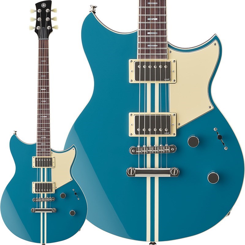 楽器種別：新品エレキギター/YAMAHA 商品一覧＞＞エレキギター/YAMAHA/REVSTAR Series 商品一覧＞＞エレキギター【60，000円〜115，000円】 商品一覧＞＞当店のギターは、出荷前に専門スタッフが検品・調整しているので安心です！YAMAHA REVSTAR Series RSS20 (Swift Blue) [即納可能]商品説明REVSTAR STANDARDRSS20は、カフェレーサーをイメージした5種類のカラーをラインアップ。チェンバー構造のボディ、カーボンファイバー挿入のネック、5ポジションセレクター、フォーカススイッチを搭載し、実用性の高い多彩なサウンドバリエーションを実現。・THE NEW STANDARD5ポジションセレクター、フォーカススイッチに加え、2種類のピックアップをラインアップ。幅広いサウンドを持つ、Revstarの新たなスタンダードモデル。・「アコースティックデザイン」をもとにしたチェンバー加工ヤマハの音響解析プロセス「アコースティックデザイン」をもとにチェンバー加工を施し、豊かな鳴りとボディの軽量化を実現しました。さらにネックにカーボン材を挿入することで剛性・音鳴りを向上しています。・5ポジションセレクターセレクターのポジション2と4では、通常の3シングルコイルギターのハーフトーンのようなサウンドを、音量を落とすことなく得ることができます。・フォーカススイッチトーンノブのプッシュプルはヤマハオリジナルのフォーカススイッチとなっています。ピックアップの巻き数を増やしたような効果があり、中低域を強調したアグレッシブな音色変化が可能です。・選べるピックアップハムバッカー搭載のRSS20とRSS20L、P-90タイプのシングルコイルを搭載したRSS02Tをラインアップ。どちらもヤマハ独自開発のピックアップで、アルニコVマグネットによるパワフルな音色が特徴です。・カフェレーサーにインスパイアされた5つのカラーフィニッシュ・チェンバー加工が施されたメイプル＆マホガニーボディ・カーボンファイバー挿入の3ピースマホガニーネック・ヤマハ独自開発のハムバッカーVH5搭載・5ポジションセレクター・フォーカススイッチ（トーンノブ Push/Pull）※画像はサンプルです。製品の特性上、杢目、色合いは一本一本異なります。商品詳細主な仕様仕様: セットネック弦長: 24-3/4 (628.6mm)ボディ: トップ：メイプル / バック：チェンバードマホガニー仕上げ: グロスネック: 3ピースマホガニー，カーボンファイバーネック仕上げ: サテンポリウレタン指板: ローズウッド指板アール: 12 (304.8mm)フレット仕様: ステンレスジャンボフレット数: 22ナット: PPSネック幅 0フレット/12フレット: 41.9 / 56.8 mmネック厚 1フレット / 12フレット: 21.0 / 23.9 mmフロントピックアップ: VH5n: ハムバッカー / アルニコ Vセンターピックアップ: -リアピックアップ: VH5b: ハムバッカー / アルニコ Vコントロール: マスターボリューム，マスタートーン（プッシュ-プル「フォーカススイッチ」）ピックアップスイッチ: 5-ポジションスイッチハードウェアブリッジ: チューン O マチックトレモロアーム: -弦間ピッチ: 10.5mmテールピース: ストップテールピースペグ: ダイキャストピックガード: スイフトブルー: 3プライクリーム 、ブラック/ビンテージホワイト/ホットメルロー/フラッシュグリーン: 3プライブラック弦: Elixir Nanoweb Light / 0.010-0.046ギグバッグ付属イケベカテゴリ_ギター_エレキギター_YAMAHA_REVSTAR Series_新品 JAN:4957812675031 登録日:2023/07/26 エレキギター ヤマハ やまは レブスター レヴスター