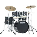 楽器種別：新品ドラムセット/TAMA 商品一覧＞＞ドラムセット【60，000円〜120，000円】 商品一覧＞＞安心してお買い物頂けるよう、スネアもシンバルも丁寧梱包でお届けします！TAMA Imperialstar 18 バスドラムキット シンバル付きセット / ヘアライン・ブラック [IP58H6RC-HBK] 【お取り寄せ品】商品説明【New Imperialstar - affordable all in one Drum Set】[Imperialstar]「これからドラムを始める方に、使いやすく、耐久性に優れたドラムセットを提供すること」。そのために、これまで培ってきたドラム生産や開発のノウハウを詰め込み、かつエントリークラスのセットとしてお求めやすい価格を実現したのが、このImperialstar（インペリアルスター）ドラムセットです。IP58H6RCは、設置スペースの限られるような場所でもセッティング可能な、18 口径のバスドラムをベースとし、音程の高低さをより明瞭に付けられる10 と12 口径のタムタムに、14 口径のフロアタムという組み合わせです。スタンダードな22 口径のバスドラムと比較して、タムの高さをより低くしてセットアップ可能で、付属のスネアスタンドもロー・ポジションタイプを採用していますので、身長が高くないプレイヤーにも適しています。シンバルはTAMAオリジナルのエントリー・グレードのブラスシンバルが付属。16 クラッシュ、20 ライド、14 ハイハットをパッケージしています。これらのドラム、シンバルをセットアップするためのハードウェア（スタンド）、ドラムペダル、そしてドラムスローンも含むオールインワンセットになっています。●All Poplar Shells (6ply / 8mm)強いアタックと暖かいサウンドを兼ね備えたトーンが魅力のポプラシェルを採用。シェルフィニッシュは木目調のカバリング「コーヒー・チーク・ラップ」を含む4色からお選び頂けます。●Bearing Edgeドラムにおいてベアリングエッジの形状はサウンドを左右する重要な要素の1つ。Imperialstarでは上位機種と同じエッジ形状を採用することで、音抜けの良い、クリアなサウンドを実現します。●Accu-Tune Bass Drum Hoops軽量でありながら抜群の耐久性を誇る、FRP（強化プラスティック）製のバスドラムフープ。安定したチューニングとバスドラムのサウンドを引き締める効果があります。フックレス構造で、ヘッドの交換もスピーディに行えます。●Spur Bracketsバスドラムを支えるスパー・ブラケットには、上級機種と同じ調整方式を採用した、ダイキャスト製ブラケットを装備。確実な固定力と耐久性を実現します。●Double Tom Holder (MTH600)タムタムの固定方式には、上級機種にも採用されているオムニボール方式を採用。無段階調整による微妙なセッティングポジションを実現すると共に、高い固定力も実現しています。●Drum Heads打面ヘッドには厚めのクリアヘッドを採用し、より高い耐久性を実現しました。また、バスドラムヘッドにはリングミュートを装備し、低音のフォーカスされたサウンドが得られます。●Imperialstar Hardwareドラムセット付属のスタンドは、ドラムスローンを除き3脚部がダブルレッグ仕様となっており、シンプルながらも高い安定性を実現しています。ハイハットスタンドにはツインペダル（セットには付属しません）のセッティングの際に便利なSwivel Foot機構を搭載。また、IP58H6（RC）モデルのスネアスタンドには、バスドラムのサイズに合わせてスネアをより低くセット出来るモデルを採用しています。●Drum Pedal & Throne付属のIRON COBRA 200シングルペダルは、フラットなデザインのフットボードと、安定した素直な踏み心地が特徴です。付属のデュアルサイドビーターは、通常はフェルト面を、メッシュヘッドに交換した際は樹脂面でヒットするように調整してください。付属のスローンは13 径のラウンドシートで、安定性に優れたダブルステー構造の3脚部を持つモデルです。●TAMA Rhythm Mate Cymbalsシンバル付きセットには、ブラス製のTAMAオリジナルのエントリーモデル・シンバルが付属します。※各シンバルは若干小さいサイズとなります。（ハイハット：約13.5 、クラッシュ：約15.5 、ライド：約19.25 ）商品詳細＜IP58H6RC セット内容＞バスドラム：18×14 w/タムホルダーマウントタムタム：10×7タムタム：12×8フロアタム：14×12スネア：14×5ダブルタムホルダー（MTH600）ドラムスローン（HT25）ドラムペダル（HP200P）ストレート・シンバルスタンドブーム・シンバルスタンドスネア・スタンド（ロー・ポジション）ハイハット・シンバルスタンドシンバル：TAMA Rhythm Mate ブラスシンバル（14 ハイハット、16 クラッシュ、20 ライド）＜カラー＞ヘアライン・ブラック（HBK）※本モデルは、上記セット内容のみでの販売のみとなります。ドラム単品、ハードウェア単体（MTH600、HT25、HP200Pを除く）、シンバル単体での販売は行いませんのでご了承ください。イケベカテゴリ_ドラム_ドラムセット_TAMA_新品 JAN:4549763315007 登録日:2022/04/21 ドラムセット ドラムキット タマ