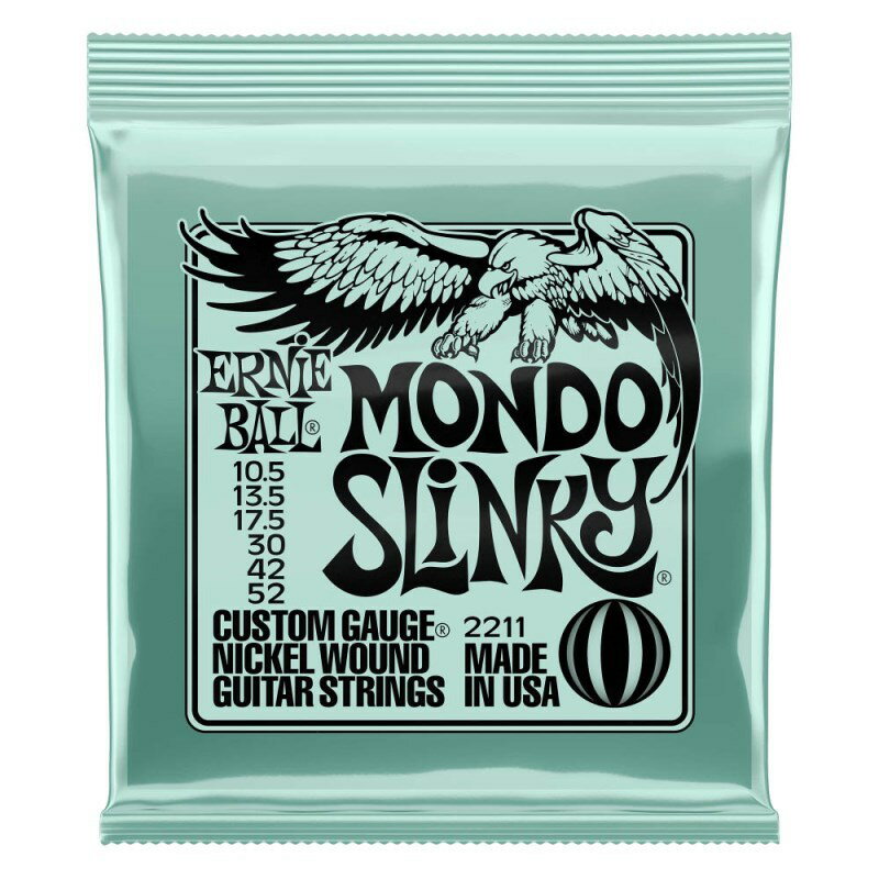 あす楽 ERNIE BALL Mondo Slinky Nickel Wound Electric Guitar Strings 10.5-52 #2211【在庫処分特価】