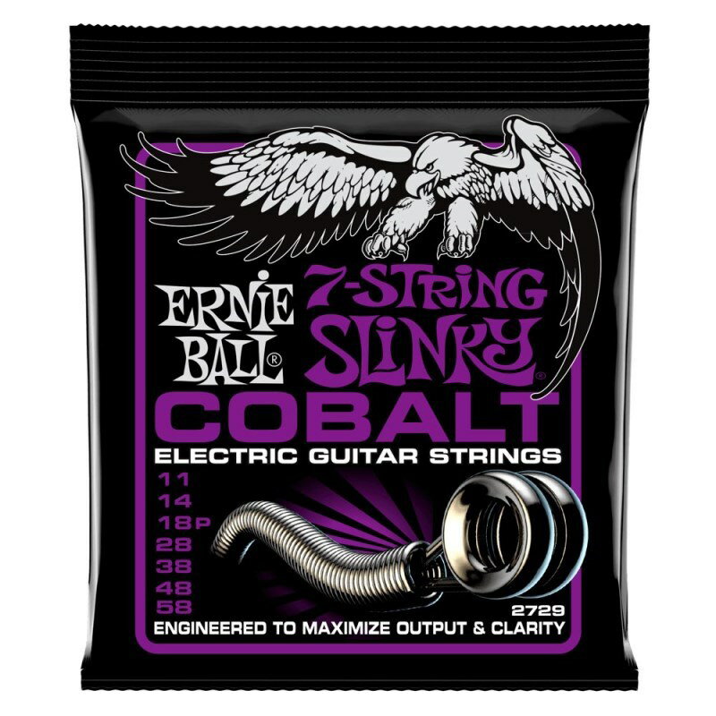 ERNIE BALL Power Slinky 7-String Cobalt Electric Guitar Strings #2729【在庫処分特価】
