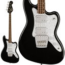 楽器種別：新品エレキベース/Squier by Fender 商品一覧＞＞エレキベース【45，000円〜90，000円】 商品一覧＞＞当店のベースは、出荷前に専門スタッフが検品・調整しているので安心です！Squier by Fender Paranormal Rascal Bass HH (Metallic Black/Laurel Fingerboard)商品説明Paranormal Rascal Bass HHは、1960年代のエキセントリックなFender(R)ベースモデルの特徴を融合した、いわば『ベスト・ヒット・コレクション』で、エレクトリックベースの基本デザインを大胆に書き換えたものです。Fender Bass VIモデルのオフセットボディに、Fender Coronado Bassのユニークなヘッドシェイプ、Mustang(R) Bassのストリングスルーボディブリッジ、そしてパンチのあるFender Design Wide Rangeハムバッカー2基に、3ウェイスイッチングといった様々な特徴を組み合わせたこのベースは、それぞれの個性が乗数的に影響し合い、唯一無二の個性を生み出したモデルです。また、演奏しやすい30インチのショートスケール、スリムで演奏性の高いCシェイプネック、グロスネックフィニッシュなど、プレイヤーに優しいディテールが散りばめられています。商品詳細Body Material: PoplarBody Finish: Gloss PolyurethaneNeck: Maple， C ShapeNeck Finish: Gloss UrethaneFingerboard: Laurel， 9.5 (241 mm)Frets: 21， Narrow TallPosition Inlays: Offset Pearloid Dot (Laurel)Nut (Material/Width): Synthetic Bone， 1.5 (38.1 mm)Tuning Machines: Vintage-StyleScale Length: 30 (762 mm)Bridge: 4-Saddle Mustang(R) Bass Strings-Through-BodyPickguard: 3-Ply Mint Green (546)， 4-Ply Tortoiseshell (556)， 4-Ply White Pearloid (565)Pickups: Fender(R) Designed Wide-Range Bass Humbucking (Bridge)， (Middle)， Fender(R) Designed Wide-Range Bass Humbucking (Neck)Pickup Switching: 3-Position Toggle: Position 1. Bridge Pickup， Position 2. Bridge And Neck Pickups， Position 3. Neck PickupControls: Master Volume， Master ToneControl Knobs: Knurled Flat-TopHardware Finish: ChromeStrings: Nickel Plated Steel (.045-.105 Gauges)ソフトケース付属イケベカテゴリ_ベース_エレキベース_Squier by Fender_新品 JAN:0717669815561 登録日:2023/07/12 エレキベース スクワイアー スクワイヤー スクワイア スクワイヤー フェンダー