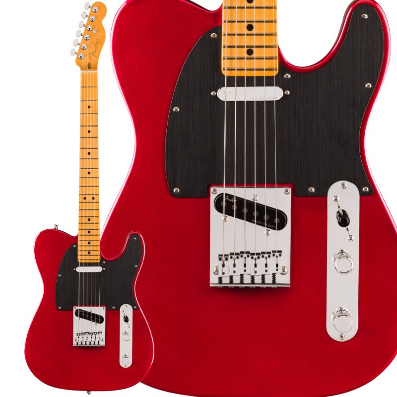 楽器種別：新品Fender USA/American Ultra 商品一覧＞＞Fender USA/新品 商品一覧＞＞エレキギター【205，000円〜390，000円】 商品一覧＞＞TLタイプ/Fender USA 商品一覧＞＞当店のギターは、出荷前に専門スタッフが検品・調整しているので安心です！Fender USA American Ultra II Telecaster (Sinister Red/Maple)商品説明Fender USA American Ultra II Series最高かつ最新の性能を求めるプレイヤーのために開発されたAmerican Ultra IIは、フェンダーの最も先進的な製品シリーズです。American Ultra IIのギターとベースは、プレミアムな素材、精巧なクラフトマンシップ、そして最先鋭のデザインを特徴としています。常に進化しながらも、長く使用できる品質を持ち、楽器の最先端を駆け抜け続ける製品をラインナップしています。American Ultra II Telecasterは、厳選されたアルダーボディに深めのボディコンターが施されています。クォーターソーンメイプルネックはModern Dネックシェイプで、ネックバックは触り心地の良いUltra Satinフィニッシュで仕上げられています。10-14インチコンパウンドラジアのエボニーまたはクォーターソーンメイプル指板は、エッジを丁寧にロールオフ処理したUltraロールドエッジが採用されており、ミディアムジャンボフレット、蓄光式Luminlayサイドドット、Graph Tech TUSQナットを装備しています。テーパードネックヒールと深いボディコンターにより、ハイポジションへの容易なアクセスが可能です。American Ultra II Telecasterは、Ultra II Noiseless Vintage Teleピックアップを装備し、甘いクリスタルのように澄み渡ったクリーンから歯切れの良いトゥワングトーン、ファットでパワフルなサウンドまで、ハムノイズとは無縁の極上のトーンを提供します。特許取得済みのS-1スイッチは、ピックアップのシリーズ配線を有効にし、サウンドのバリエーションをさらに広げます。6つのクロムフィニッシュブラスサドルを備えたストリングスルーボディブリッジ、デラックスロッキングチューニングマシン、アルミ製ナールドノブ、1-plyアノダイズドアルミピックガードなど、高い実用性を誇る機能を搭載しています。フェンダーの象徴的なスタイリングと先進的な仕様を融合させたAmerican Ultra IIは、プレイヤーの演奏体験を新たな高みへと導きます。プレイヤーが求める完璧なトーン、無限の汎用性、そして究極のパフォーマンスをAmerican Ultra IIが実現します。※画像はサンプルです。製品の特性上、杢目、色合は個体ごとに異なります。商品詳細Body Material: Select AlderBody Finish: Gloss UrethaneNeck: Quartersawn Maple， Modern DNeck Finish: Ultra Satin UrethaneFingerboard: Ebony or Quartersawn Maple， 10 to 14 Compound Radius (254 mm to 355.6 mm)Frets: 22， Medium JumboPosition Inlays: Black Pearloid Dot - 7 mm (Quartersawn Maple)， White Pearloid Dot - 7mm (Ebony)Nut (Material/Width): Graph Tech TUSQ， 1.685 (42.8 mm)Tuning Machines: Deluxe Cast/Sealed Locking (all short posts)Scale Length: 25.5 (64.77 cm)Bridge: 6-Saddle String-Through-Body Hardtail with Chromed Brass SaddlesPickguard: 1-Ply Black Anodized Aluminum or 1-Ply Gold Anodized Aluminum or 1-Ply Silver Anodized AluminumPickups:Ultra II Noiseless Vintage Tele (Bridge)Ultra II Noiseless Vintage Tele (Neck)Pickup Switching: 3-Position Blade:Position 1. Bridge PickupPosition 2. Bridge and Neck PickupsPosition 3. Neck PickupSpecial Electronics: S-1 Switch Activates Series Wiring Option in Middle Pickup PositionControls: Master Volume (S-1 Switch)， Master ToneControl Knobs: Heavy Knurled Flat-TopHardware Finish: Nickel/ChromeStrings: Fender USA 250L Nickel Plated Steel (.009-.042 Gauges)， PN 0730250403Case/Gig Bag: Deluxe Molded Case (Included)イケベカテゴリ_エレキギター_TLタイプ_Fender USA_American Ultra_新品 SW_Fender USA_新品 JAN:0717669890735 登録日:2024/10/25 エレキギター フェンダー ふぇんだー フェンダーUSA アメリカンウルトラ アメトラ