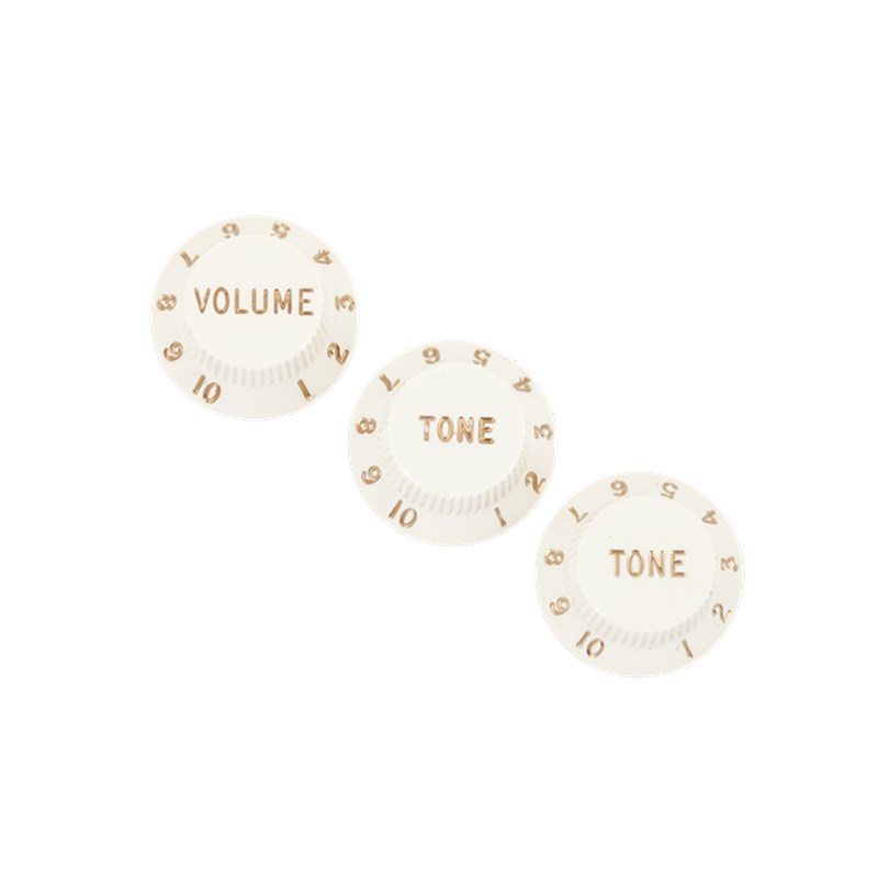 Fender USA 【期間限定セール】 Stratocaster Knobs Parchment (Volume， Tone， Tone) (0056254049)