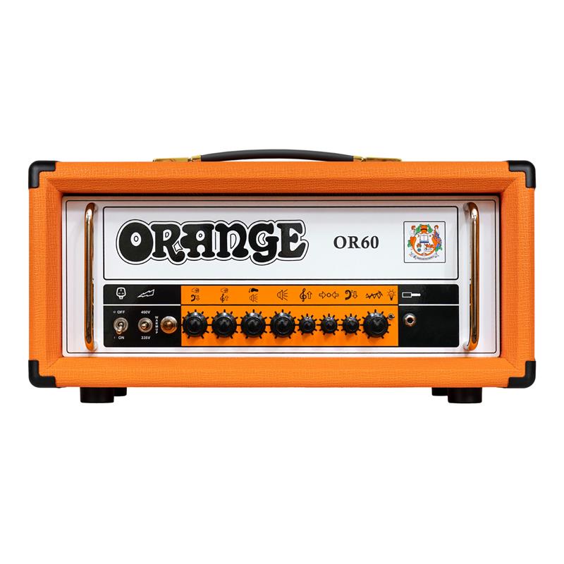 楽器種別：新品Orange/AMP HEAD 商品一覧＞＞Orange/新品 商品一覧＞＞ギターアンプ・ベースアンプ【265，000円〜495，000円】 商品一覧＞＞ギターアンプ/ヘッド/チューブ/Orange 商品一覧＞＞安心してお買い物頂けるよう、ミニアンプもコンボアンプも丁寧梱包でお届けします！Orange OR60 Head [60W HEAD]商品説明Orange AmpsのOR60は、英国で製造された60Wのオール真空管ギターアンプ・ヘッドで、圧倒的なパワーを誇ります。2本の6L6パワー管によって駆動されるそのサウンドは、クリアで芯のあるサウンドと引き締まった低域を実現。ブースト系ペダルとの相性にも優れたボイシングが施されています。バルブHTスイッチング機能により、フルパワー・モード（460V）とハーフパワー・モード（335V）の切り替えが可能です。また、フットスイッチで切り替え可能なセカンド・ボリューム・コントロールが汎用性を高め、ブライト・スイッチ、さらには専用のプレゼンスおよびレゾナンス・コントロールによってパワーアンプ・セクションのキャラクターを細かく調整できます。暴れるトーンを制御するネガティブ・フィードバック・ループや、理想のサウンドを追求できる真空管バッファードFXループも搭載。煌びやかなクリーンからエッジの効いたダイナミックなクランチ、そして攻撃的なハイゲインまで、これ一台で完結するシングルチャンネルの「頼れる一台（ワークホース）」です。 暴れるトーンを制御するネガティブ・フィードバック・ループや、理想のサウンドを追求できる真空管バッファードFXループも搭載。煌びやかなクリーンからエッジの効いたダイナミックなクランチ、そして攻撃的なハイゲインまで、これ一台で完結するシングルチャンネルの「頼れる一台（ワークホース）」です。特徴・英国製・ブライトスイッチ、プレゼンスおよびレゾナンスコントロール搭載・バッファードFXループ・フットスイッチ切替式ボリュームブースト・フルパワー（460V）／ハーフパワー（335V）を切り替え可能なバルブHTスイッチング・6L6パワー管搭載●足元ひとつでボリュームブーストフットスイッチ切替式の第2ボリュームにより、音質を一切犠牲にすることなく、ソロ用ブーストやリズム／リードの切り替えを自在に設定できます。●高度にカスタマイズ可能なトーンシェイピング専用の Presence および Resonance コントロールが、パワーアンプ段の高域と低域を調整し、どんなキャビネットや空間にも最適なサウンドに仕上げます。サウンドに輝きをプラスBright スイッチは、ダークなピックアップに輪郭とアタック感を加え、クリーントーンにはさらなるきらめきをもたらします。●クリスタルクリアなペダルプラットフォーム真空管バッファード FX ループにより、どのゲインレベルでもディレイやモジュレーション系エフェクトの信号劣化を抑え、常にクリアな音質を保ちます。商品詳細Front panel：460v/335V (60W/30W)， Resonance， Presence， FS Volume， Volume， Treble， Middle， Bass， Gain， Bright Switch and Input JackRear panel：Speaker Outputs， FX loop， Footswitch jack for FS volume， Voltage selector switch for various regionsSize (W×H×D)：550 × 270 × 245mm Weight：19.3 kgBoxed Size (W×H×D)： 665 × 365 × 360mm Boxed Weight：21.35 kgイケベカテゴリ_ギターアンプ・ベースアンプ_ギターアンプ_ヘッド_チューブ_Orange_AMP HEAD_新品 SW_Orange_新品 JAN:5060299179561 登録日:2026/05/27 ギターアンプ オレンジ