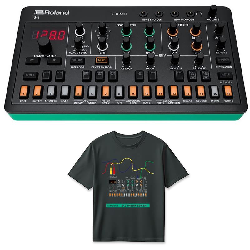 Roland (Tシャツセット)ローランド S-1 TWEAK SYNTHESIZER (AIRA Compact) & S-1 T-Shirts DesignA 2XL (RT/S-1A2XL) セット シンセサイザー