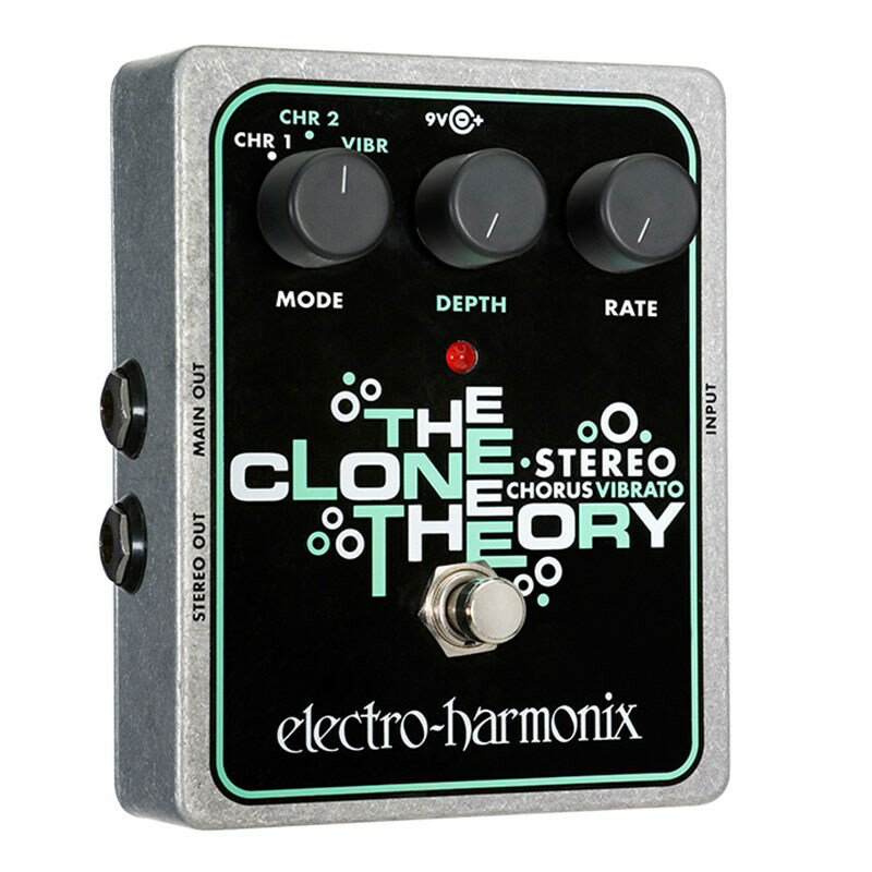 楽器種別：新品コンパクトエフェクター/Electro Harmonix 商品一覧＞＞コンパクトエフェクター【10，000円〜25，000円】 商品一覧＞＞安心してお買い物頂けるよう、コンパクトもマルチも丁寧梱包でお届けします！Electro Harmonix Stereo Clone Theory商品説明Chorus/Vibratoクリアで広がり感の良い、今までのSmall Cloneのセオリーを覆すSCF系コーラス。ヴィブラートも心地よい揺れから、ピッチが不安定になる程深い揺れまでをカバー。イケベカテゴリ_エフェクター_コンパクトエフェクター_Electro Harmonix_新品 JAN:0683274010649 登録日:2009/09/29 エフェクター コンパクトエフェクター ストンプボックス エレハモ エレクトロハーモニクス エレクトロハーモニックス