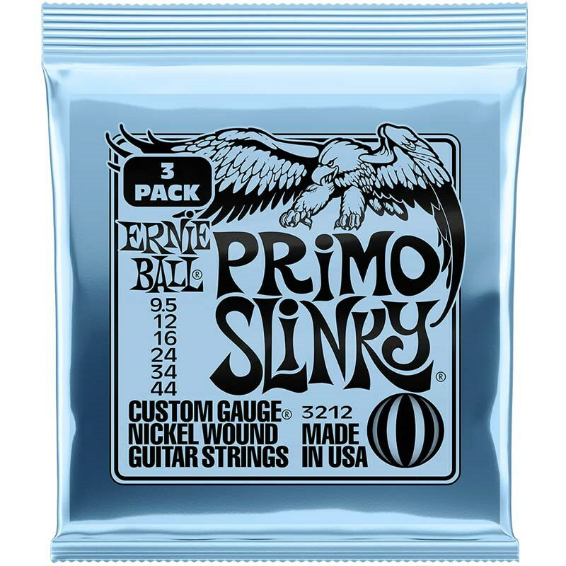 あす楽 ERNIE BALL Primo Slinky Nickel Wound Electric Guitar Strings 3 Pack 3212