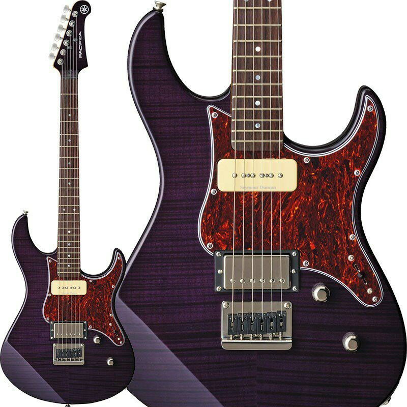 楽器種別：新品YAMAHA/PACIFICA Series 商品一覧＞＞YAMAHA/新品 商品一覧＞＞エレキギター【40，000円〜85，000円】 商品一覧＞＞STタイプ/YAMAHA 商品一覧＞＞当店のギターは、出荷前に専門スタッフが検品・調整しているので安心です！YAMAHA PACIFICA611HFM (Translucent Purple) [SPAC611HFMTPP]商品説明YAMAHA PACIFICA611HFMピックアップはフロントにSeymour Duncan社製のSP90-1を、リアには同社製のカバードハムバッキングCustom 5を搭載。ボディトップ及びヘッドに美しい杢目のフレイムメイプルを配し、新フィニッシュ2色を含むシースルーカラーで仕上げました！PAC311Hと同様、1S1Hのピックアップコンフィギュレーションを持つ上位モデルです。ボディトップ及びヘッドに美しい杢目のフレイムメイプルを配し、新フィニッシュ2色を含むシースルーカラーで仕上げました。ピックアップはフロントにSeymour Duncan社製のSP90-1を、リアには同社製のカバードハムバッキングCustom 5を搭載。シングルコイルながら深みのあるワイドなサウンドが特徴のSP90-1と、適度にブライト感を抑えながら粘りのある独特なハムバッキングサウンドを創出するカバードCustom 5のコンビネーションは、従来のPacificaシリーズが持つポテンシャルを遥かに凌ぐ完成度を誇ります。ネック周りはPAC510Vと同様、高級感のある外観イメージと適度なグリップ感を併せ持つティンテッドネックにGrover社製Lockingチューナー、Graph Tech社製 Black TUSQナットを採用。サウンド・演奏性・外観デザインの全てにおいて充実の仕上がりです。※画像はサンプルです。製品の特性上、杢目、色合いは一本一本異なります。商品詳細ボディ: フレイムメイプル＋アルダーネック: メイプルボディ/ネック構造: ボルトオン指板: ローズウッド指板アール: 350Rフレット数: 22ブリッジ: ハードテイル（グラフテックストリングセイバー）ペグ: ニッケルスケール: 648mmピックアップ: セイモアダンカンSP-90-1n，セイモアダンカン Custom5コントロール: マスターボリューム、マスタートーン（＋コイルタップスイッチ）ピックアップスイッチ: 3Pセレクタースイッチソフトケース付きイケベカテゴリ_エレキギター_STタイプ_YAMAHA_PACIFICA Series_新品 SW_YAMAHA_新品 JAN:4957812500142 登録日:2024/01/10 エレキギター ヤマハ やまは パシフィカ