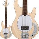 楽器種別：新品エレキベース/Sterling by MUSICMAN 商品一覧＞＞エレキベース【35，000円〜75，000円】 商品一覧＞＞当店のベースは、出荷前に専門スタッフが検品・調整しているので安心です！Sterling by MUSICMAN S.U.B. Series Ray4 (Vintage Cream/Rosewood)商品説明驚きのコスト・パフォーマンスで銘機を身近にしたS.U.B.シリーズ！スターリン・バイ・ミュージックマン、脅威的なコストパフォーマンスを実現した姉妹モデル。こちらのRay4はあのスティングレイ・ベースを更に身近にするモデルです。初めての一本としては勿論、普段は別の楽器をプレイしている方にも、より気軽に選んでもらえるプライスを実現しています。トレードマークのパワフルなハムバッキング・ピックアップのマウントに加え、幅広いサウンド・メイクを可能にするトレブル/ベースのアクティブ・プリアンプも搭載しており、パワフルで歯切れの良いサウンドを出力しています。ネック部のナットサイズは一般的なJBと同様の38mmナット幅で、上位機種のネックよりも細身なスタイル。ネックジョイントは強固な6点止めスタイル、ネック調整機構もホイールタイプのトラスロッド・アジャスターを採用しており、ブリッジも雰囲気をしっかりと演出する型のものがマウントされています。バキっとしたスラップサウンドやゴリゴリのピック弾きサウンドまでスティングレイの魅力を充分に楽しめるモデル。是非、直系ブランドならではの醍醐味を体感してください。※画像はサンプルです。製品の特性上、杢目・色合いは1本1本異なります。商品詳細■Body Wood: Solid hardwood■Neck Wood: Maple (Easy access truss rod adjuster)■Fretboard Wood: Rosewood■Frets: 21■Fretboard Radius: 12■Scale: 34 (864mm)■Nut Width: 38mm■Neck Width， 12th fret: 55mm■Neck Joint: 6 Bolt■Pickups: Humbucker■Controls: Volume， Treble， Bass■Tuning Machines: Open■Bridge: Fixed， Sterling By Music Man Design■Hardware: Chromeソフトケース付属イケベカテゴリ_ベース_エレキベース_Sterling by MUSICMAN_新品 JAN:0852956007660 登録日:2020/07/20 エレキベース スターリン ミュージックマン