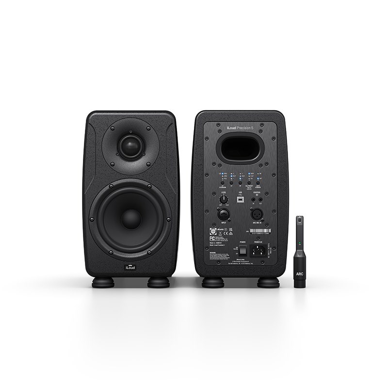 楽器種別：新品IK Multimedia/新品 商品一覧＞＞レコーディング【95，000円〜180，000円】 商品一覧＞＞モニタースピーカー/モニタースピーカー/IK Multimedia 商品一覧＞＞パワーレックは、専門スタッフに気軽に相談できる渋谷発のDTM・レコーディング機材専門フロアです。IK Multimedia 【決算売り尽くしセール】【生産完了品・台数限定特価】iLoud Precision 5 (ペア)(ARCキャリブレーション機能搭載)(パワードモニタスピーカー)(アイランド)(アイケーマルチメディア)商品説明■iLoud Precision 5◎寸法と重量（1本）・296 mm x 177 mm x 223 mm・6.1 kg◎内容品・iLoud Precision 5（1本）・電源ケーブル・ARC 測定用 MEMS マイク・ARC マイクロフォン用クランプ・USB-B to USB-A ケーブル（2.5m）・iLoud Isolation Pods（4個）※ARC 3 と X-MONITOR の最新の動作環境はメーカーサイトにてご確認の上、お求めください。※こちらはペアでの販売ページとなります。-----★スタジオ・モニターの再定義iLoud Precision は、iLoud Micro Monitor、iLoud MTM でコンパクト・スピーカー市場に驚きを与えてきた IK Multimedia からの、フルサイズ・スタジオ・モニター市場に対する回答です。iLoud Precision は、IK の25年以上にわたる高度なデジタル信号処理技術により、リニアな位相特性、時間領域（タイム・ドメイン）特性、フラットで色付けのない周波数特性を実現します。3倍以上の価格帯のハイエンド・オーディオ・スピーカーに匹敵する仕様を実現した iLoud Precision は、3種類（5インチ・ウーファー + 1.5インチ・ツイーターの2ウェイ、6.5インチ・ウーファー + 1.5インチ・ツイーターの2ウェイ、2 x 5インチ・ウーファー + 1.5インチ・ツイーターの MTM）からお選びいただけます。◎3倍の価格帯のスタジオ・モニターに匹敵するオーディオ性能◎36 Hz から 30 kHz の広い周波数帯域に対応するクラス最高の周波数特性◎45 Hz から 30 kHz の範囲で +/- 1 dB の超フラットな特性◎高度な信号処理により、リニアな位相特性の透明感のあるサウンドを実現◎スピーカーの理想的な性能を実現する、正確なタイムアライメント◎同梱の測定用マイクを使用して行う ARC? キャリブレーション機能を内蔵◎20種類以上の代表的なモニタースピーカーのエミュレーションと詳細なボイシングコントロール機能を備えた、Mac / PC 用 X-MONITOR ソフトウェアが付属◎出荷時の調整によりユニット間の差異は +/- 0.5 dB 以内◎設計、開発、製造から出荷前のキャリブレーションまで、すべてがメイド・イン・イタリー◎iLoud Precision 5（5インチ・ウーファー + 1.5インチ・ツイーター、135W RMS）、iLoud Precision 6（6.5インチ・ウーファー + 1.5インチ・ツイーター、150W RMS）、iLoud Precision MTM（2つの5インチ・ウーファー + 1.5インチ・ツイーター、175W RMS）の3つのラインナップ●クラス最高の周波数特性iLoud Precision は、- 4 dB 範囲なら 36 Hz から、+/- 1 dB 範囲でも 45 Hz から 30 kHz までフラットに伸びた周波数特性により、可聴帯域全体を通して、正確で色付けのない再生を行います。●真にリニアな位相周波数特性iLoud Precision は、96 kHz で動作する内蔵 DSP、デジタル・クロスオーバー、カスタム設計のクラスDアンプを搭載。150 Hz 以上の帯域にてリニアな位相特性を実現し、正確な音像、鮮明なトランジェント、驚くべきディテールを再現します。●理想的なタイムアライメントiLoud Precision では、多くのスタジオモニターで見過ごされている「時間領域特性」が重視されています。2ウェイ以上のシステムでステップ応答を確認すると、ツイーターからの信号が早く到達してピークが2つに分かれ、タイムアライメントがずれることで逆相になることがよくあります。iLoud Precision は、注意深く設計されたクロスオーバー、ウーファー／ツイーター間のタイムアライメントにより、理論上の理想ステップ応答に近い、三角形型の特性を示します。その結果、脳内で時間のずれを補正する必要がなくなり、長時間モニター時の耳の疲れが大幅に軽減されます。●ARC キャリブレーション機能を内蔵iLoud Precision には、IK Multimedia の ARC System 技術によるキャリブレーション機能が内蔵されています。同梱の MEMS 測定マイクを iLoud Precision の ARC MIC IN に接続し、リスニング・ポジションに設置したら、あとは CAL / PRESET ボタンを長押しするだけです。ミキシングルームからリビングルームまで、あらゆる環境に最適な状態に調整されます。●超低域を正確に再現iLoud Precision にて ARC キャリブレーションを実行すると、30 Hz まで拡張された低音がブーミーになることなく正確に再生されるので、ディープなキック、ベースを含んだミックスも、単体で行うことができます。また、内蔵のハイパス・フィルターを使用することで、サブ・ウーファーを組み合わせたシステムの構築も容易です。●音が一点から聴こえる MTM デザイン（iLoud Precision MTM）最上位機種として用意された iLoud Precision MTM は、ハイファイ・オーディオの世界で「仮想同軸」と呼ばれる MTM（ミッド・ウーファー、ツイーター、ミッド・ウーファー）配置により、音がツイーターの一点から聴こえ、より精度の高い音像を実現します。その結果もたらされるのは、スピーカー・キャビネットの存在が消え、音楽がそのままの形で聴こえる、自然で生命力に満ちたサウンドです。●イマーシブ・セットアップにも対応Dolby Atmos などのイマーシブ・オーディオ・セットアップにて別途サブウーファーをお使いの場合でも、iLoud Precision には Full / 35 / 50 / 65 / 80 Hz を切り替え可能なハイパス・フィルターが用意されているので、別途クロスオーバーを購入する必要はありません。■パワフルなソフトウェア・コントロール●拡張コントロールとボイシング・エミュレーションiLoud Precision シリーズには、ARC キャリブレーションによる視覚的確認、調整だけでなく、iLoud Precision 背面パネルに実装されたボタンで詳細なボイシングの調整が可能な Mac / Windows アプリケーション : X-MONITOR が用意されています。X-MONITOR の利用に特別なインターフェイスは必要なく、iLoud Precision 背面の USB ポートを Mac / Windows に接続するだけで、すぐにお使いいただけます。●スタジオ定番モニター・スピーカーのエミュレートもX-MONITOR では、ARC 補正プロファイルの切り替えだけでなく、厳密なリニアフェイズ特性の Precision、聴きやすい Comfort、縦方向のスウィート・スポットを拡張した Wide Dispersion といった設定から、スタジオ定番モニタースピーカー、クラシックなハイファイスピーカーの周波数、位相特性を再現したものまで、複数のボイスを切り替えることができます。リリース時点でも20機種以上のモニター・プロファイルが用意され、今後も追加されていく予定です。■充実のアクセサリー●ARC 測定用マイクiLoud Precision には、モニターのセットアップを容易にする内蔵 ARC 測定用の MEMS マイクが同梱されています。●専用インシュレーター : iLoud Isolation Podsオーディオのプロフェッショナルやミュージシャンの高いニーズを満たすべく設計された iLoud Precision には、4つの iLoud Isolation Pods が同梱されています。この専用設計のインシュレーターは、スピーカー本体と設置面間の振動伝播を劇的に減少させます。全周波数帯域にわたって強化されたオーディオの透明性、一貫性、イメージングの精度を、よりリアルに体感いただくためのオプションとしてご利用いただけます。●別売のリモート・コントローラー : iLoud Precision Remote Controller別売の iLoud Precision Remote Controller を使えば、4種類の X-MONITOR ボイスの切り替え、ミュート、ディムといった機能を手元でコントロールできます。ARC キャリブレーション時には、4箇所の測定ポイントが各ボタンに対応し、測定プロセスを視覚的に確認可能です。■主な機能◎低歪み、低共振、チャンバー型 1.5 インチのテキスタイル・ドーム・ツイーター。◎回折と共振を最小限に抑えるフロント・バッフル。◎軽量コート紙メンブレンを使用したミッド・ウーファー。◎低共振、ハイ・ダンピングの MDF 素材のエンクロージャー。◎iLoud Isolation Pod（付属）。◎カスタム・デザインのバスレフ・ポート。◎各種周波数コントロール。X-MONITOR からも操作可能。◎X-MONITOR やファームウェア更新用の USB 端子。◎iLoud Precision Remote Controller の接続端子。デイジーチェーン接続に対応。◎ARC 測定用マイクの接続端子。◎ARC 測定用 MEMS マイク（付属）。■主な特徴◎先進の音響設計・カスタム設計のクラスDアンプ・ハイエンドの A/D、D/A コンバーター・軽量コート紙メンブレンを使用したミッド・ウーファー・低歪み、低共振、チャンバー型 1.5 インチのテキスタイル・ドーム・ツィーター・低共振、ハイ・ダンピングの MDF 素材のエンクロージャー・回折と共振を最小限に抑えるフロント・バッフル・時間領域特性を考慮したタイムアライメントにより理想的なステップ応答を実現◎最新のDSPとソフトウェア・96 kHz 内部処理によるトータル・システム・コントロール・付属の測定用マイクを使用したキャリブレーション機能を内蔵・X-MONITOR にて、スタジオ定番モニター・スピーカーの周波数と位相特性をエミュレート・X-MONITOR プロファイルの切り替えが可能な別売のリモコン・X-MONITOR により背面パネルに実装されたボタンより詳細なボイシングの調整が可能◎圧倒的なオーディオ性能・+/- 1 dB 範囲でフラットに伸びた周波数特性・150 Hz 以上の帯域にてリニアな位相特性、150 Hz 以下でも最小限の位相差・オーディオスペクトル全体にわたり理想的な時間領域特性を実現・クラス最高の最大SPLイケベカテゴリ_レコーディング_モニタースピーカー_モニタースピーカー_IK Multimedia_新品 SW_IK Multimedia_新品 JAN:4530027194902 登録日:2022/10/20 モニタースピーカー スタジオモニター IKマルチメディア IK