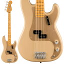 楽器種別：新品エレキベース/Fender MEX 商品一覧＞＞エレキベース/Fender MEX/Vintera 商品一覧＞＞エレキベース【100，000円〜190，000円】 商品一覧＞＞当店のベースは、出荷前に専門スタッフが検品・調整しているので安心です！Fender MEX Vintera II 50s Precision Bass (Desert Sand/Maple)商品説明Vintera(R) II 50s Precision Bass(R)は、50年代のタイムレスなサウンドを現代に蘇らせ、フェンダーならではのアイコニックなルックス、インスピレーション、比類ないトーンを提供します。Vintera(R) II 50s Precision Bass(R)は、アルダーボディにメイプルネックを採用し、パンチと透明感に溢れたクラシックなフェンダートーンを実現します。60年代後期のCシェイプネックは手に馴染むグリップ感が心地良く、7.25インチラジアス指板とヴィンテージトールフレットにより、大胆なベンディングや繊細なビブラートが可能で、ヴィンテージの快適さが得られます。ヴィンテージスタイルの'50sスプリットコイルピックアップは、温かでダイナミック、パワフルなフェンダーサウンドを提供します。ヴィンテージスタイルの4サドル式ブリッジとチューニングマシンは、クラシックなルックスに加え、イントネーションとチューニングの安定性を向上させます。Vintera(R) II 50s Precision Bass(R)のクラシックなヴィンテージフィールと比類なきフェンダーサウンドで、あなたにしかできない、新たな音楽の歴史を刻み始めましょう。商品詳細Body Material: AlderBody Finish: Gloss PolyesterNeck: Maple， Late ‘50s CNeck Finish: Gloss UrethaneFingerboard: Maple， 7.25 (184.1 mm)Frets: 20， Vintage TallPosition Inlays: Black Dot (Maple)Nut (Material/Width): Synthetic Bone， 1.75 (44.45 mm)Tuning Machines: Vintage-Style Open-BackScale Length: 34 (86.36 cm)Bridge: 4-Saddle Vintage-Style with Threaded Steel SaddlesPickguard: 1-Ply Gold Anodized AluminumPickups: (Bridge)， Vintage-Style ‘50s Split Single-Coil Precision Bass(R) (Middle)， (Neck)Controls: Master Volume， Master ToneControl Knobs: Knurled Flat-TopHardware Finish: Nickel/ChromeStrings: Fender(R) USA 7250M Nickel Plated Steel (.045-.105 Gauges)， PN 0737250406Case/Gig Bag: Included: Deluxe Gig Bagイケベカテゴリ_ベース_エレキベース_Fender MEX_Vintera_新品 JAN:0717669920340 登録日:2023/09/19 エレキベース フェンダー ふぇんだー フェンダーメキシコ フェンダーMEX