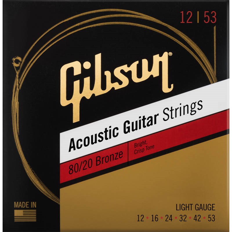 Gibson 80/20 Bronze Acoustic Guitar Strings [SAG-BRW12 Light] 【在庫処分超特価】