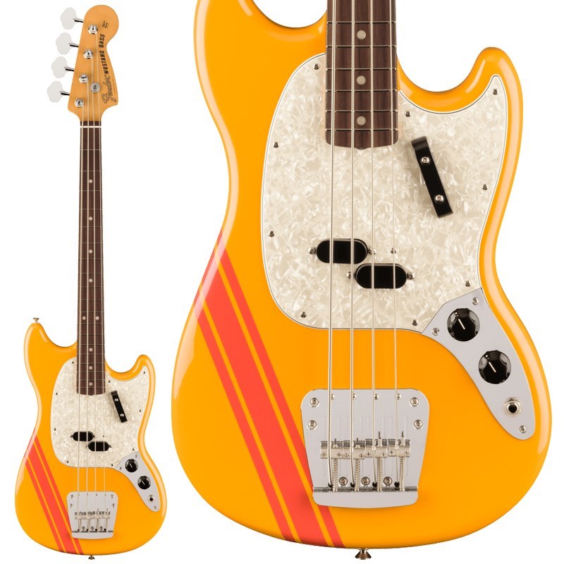 あす楽 Fender MEX Vintera II 70s Mustang Bass (Competition Orange/Rosewood)