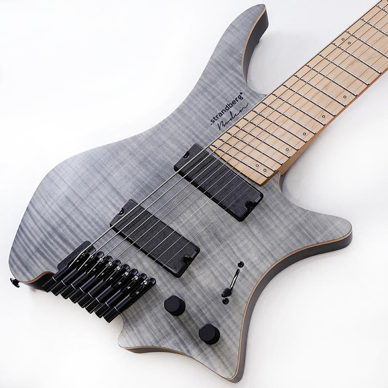 楽器種別：新品Strandberg/Boden Standard 商品一覧＞＞Strandberg/新品 商品一覧＞＞エレキギター【190，000円〜355，000円】 商品一覧＞＞ヘッドレスタイプ/Strandberg 商品一覧＞＞当店のギターは、出荷前に専門スタッフが検品・調整しているので安心です！Strandberg Boden Standard NX 8 (Charcoal)商品説明ストランドバーグのデザインと機能をそのままにソリッドボディ構造とした「Boden Standard NX」シリーズ。.strandberg*の革新的なBoden(ボデン)シリーズが12年前にアンダーグラウンドなギターコミュニティーに静かに登場して以降、長期に渡るギター業界の中で最も重要な革命をもたらしました。ヘッドレスギターは21世紀の今、今まで以上に強力な成長を見せ続けるのです。まさにそれは、過去の伝統に固執するのではなく新たな未来を切り開こうとするギタープレイヤー達によって。Bodenシリーズは、2010年最初のMade to Measureギター(フルカスタムの.strandberg*ギター)の製造がスタートすると同時に、様々なデザインの試行錯誤が繰り返されてきました。それ以降、限定的な数量がアメリカ、スウェーデン、日本のそれぞれのカスタムショップにて製造されることとなり、2015年には最初の固定ラインナップのギターが製造されることとなります。このBoden OSシリーズは、アジアの各国にて製造され世界中のより広い層のギタープレイヤーに届くこととなりました。このBoden OSシリーズの大成功は、Original(オリジナル)、Prog(プログ)、Fusion(フュージョン)、Metal(メタル)、Classic(クラシック)、また幾多のアーティストモデルのローンチに繋がり、今まで以上の成功を収めアメリカ、ヨーロッパ、極東アジア、東南アジア、オーストラリア、南米といった全てのメインストリームのギター業界に浸透しました。Bodenシリーズはまさに、世界的なギター業界の変革現象と成ったのです。Standardシリーズは高い評価を得ているBodenの主要な特徴をそのままに、ソリッドボディ構造、独自設計のピックアップ、フィギュアドメイプルトップなどを採用しながらもコストを抑え、優れた価値とトップクラスのパフォーマンスを実現するラインとして開発されたギターです。ソリッドボディはチェンバードボディとは明らかに異なるサウンドとレスポンスを持っており、ソリッドボディならではのタイトなサウンドが好みであればStandardシリーズがお薦めです。長年にわたり、Boden Standardシリーズは最も人気のあるラインアップとなっていますが、今回、Standardシリーズが持つ価値を維持しながら、パフォーマンスを次のレベルに引き上げるために、新しいNX機能を搭載し、全ラインアップをさらに改善、洗練させました。Standard NXは、ネックジョイントのカーブやアームカットを変更し、弾きやすさと快適性を向上させたほか、EGS Rev 7ハードウェアを採用し、堅牢性、メンテナンス性、アコースティックトーンキャラクターを強化しました。ソリッドなアメリカン・バスウッドにメイプルを組み合わせたボディは、バランスのとれたパンチの効いたトーンで、柾目のメイプルネックと指板がそれを見事に引き立てています。バスウッドボディとメイプルネック/指板の組み合わせは、トップクラスのカスタムギタービルダーや世界的なアーティストに支持されている定番の木材のひとつで、暖かさとコク、力強いハイミッドレンジと甘く歌うトレブルを理想的にバランスさせています。※画像はサンプルです。製品の特性上、杢目、色合いは個体ごとに異なります。ギグバッグ付属商品詳細GENERALBolt-On Construction with new sculpted neck joint heelAmerican Basswood Body with Arm and Torso CarvesFlame Maple VeneerApproximate Weight 2，7 kg / 5，9 lbs +/- 10%Manufactured in IndonesiaHARDWARE.strandberg* EGS Rev7 fixed bridge & string locksBlack anodized hardwareOriginal Luminlay(TM) Green Side DotsOriginal Luminlay(TM) Green InlaysNECK & FRETSMaple neck Quartersawn， Carbon Fiber reinforcedEndurNeck(TM) ProfileMaple Fretboard20″ Fretboard Radius24 FretsJescar 51100 Stainless Steel Fretwire (57110 for zero-fret)D’Addario NYXL Optimized 09-84 stringsStandard tuning F#BEADGBESONIC PROFILEH H Pickup ConfigurationNeck: .strandberg* custom OEM 8-string soapbar neck humbuckerBridge: .strandberg* custom OEM bridge 8-string soapbar bridge humbucker5-Way Pickup Selector1.Neck2.Neck inner coil3.(Bridge in parallel with neck outer coil) in series with neck inner coil4.Bridge in parallel with neck outer coil5.BridgeMaster Volume + Master ToneVenture Gig Bag付属イケベカテゴリ_エレキギター_ヘッドレスタイプ_Strandberg_Boden Standard_新品 SW_Strandberg_新品 JAN:0819052023093 登録日:2025/08/11 ストランドバーグ ボーデン エレキギター