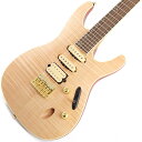 楽器種別：新品エレキギター/Ibanez 商品一覧＞＞エレキギター【70，000円〜135，000円】 商品一覧＞＞当店のギターは、出荷前に専門スタッフが検品・調整しているので安心です！Ibanez SEW761FM-NTF商品説明フレーム・メイプル杢が美しいルックスと実践的なスペックを追求したSEW761FM・Wizard III Roasted Maple neck / Rosewood fretboardネックには加熱処理されたメイプル材を使用しています。加熱処理をすることで、形状安定性、反りに対する耐久性、耐水性、温度変化に対して強くなります。指板には、粘りのあるマイルドな中音域サウンドが特徴のローズウッド材を使用しています。薄い握り心地と握り易さを追求した、Wizard IIIネック・シェイプを採用しています。・DiMarzioピックアップ豊かな低音域に加え、伸びのある高音域を併せ持ったパワー感溢れるサウンドが特徴のDiMarzioピックアップです。ネック・ポジションとミドル・ポジションにはブライトかつノイズの少ないサウンドが特徴のDiMarzio True Velvet、ブリッジ・ポジションには高音域から低音域までバランスよく出力し、パワー感溢れるサウンドが特徴のThe Tone Zoneを搭載しています。・Flamed Maple topクリアでアタックのある輪郭あるサウンドを与え、見た目が美しいフレイム・メイプル材トップを採用しています。・メランティ材ボディ中音域からやや低音域の特性に富んだ、明るくふくよかな音色と甘めのトーンが特徴です。古くから家具材や建築材料にまで幅広く扱われ、フィリピン・マホガニーと称される木材です。・ボディTOPとSIDE＆BACKを異なるカラーで塗り分けTOPはナチュラルフラット、SIDE&BACKはメランティ材の木質を活かす赤茶系カラーで塗り分けた、上位モデルやカスタム・ギターで用いられる手法です。・シンプルなコンストラクションで人気のフィクスド・ブリッジ※画像はサンプルです。製品の特性上、杢目や色合いは1本ごとで異なります。あらかじめご了承下さい。商品詳細Neck type Wizard III Roasted Maple neckBody Flamed Maple top/Meranti bodyFretboard Bound Rosewood fretboard w/Off-set white acrylic pearl dot inlayFret JumboBridge F106 bridgeNeck pickup DiMarzio True Velvet(S) neck pickupMiddle Pickup DiMarzio True Velvet(S) middle pickupBridge pickup DiMarzio The Tone Zone(H) bridge pickupHardware color GoldStrings gauge D'Addario EXL110 (.010/.013/.017/.026/.036/.046)Neck DimensionsScale 648mm/25.5Width at Nut 43mmWidth at Last Fret 58mmThickness at 1st 19mmThickness at 12th 21mmRadius 400mmRソフト・ケース付属◆Color:・NTF (Natural Flat)イケベカテゴリ_ギター_エレキギター_Ibanez_新品 JAN:4549763281869 登録日:2021/05/20 エレキギター アイバニーズ イバニーズ