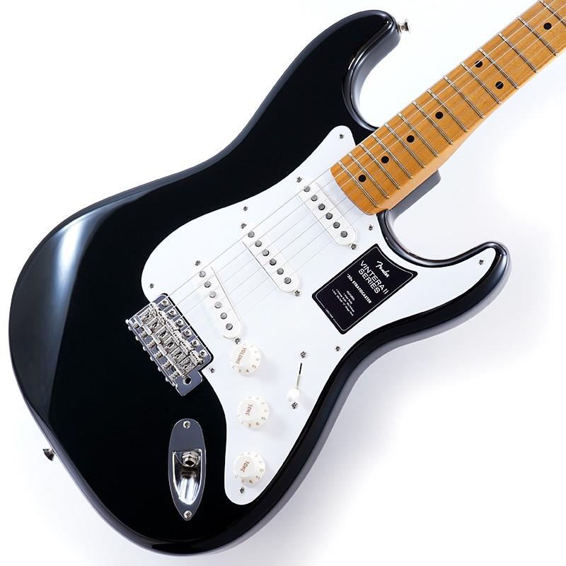 楽器種別：アウトレットFender MEX/Vintera 商品一覧＞＞Fender MEX/アウトレット 商品一覧＞＞エレキギター【95，000円〜180，000円】 商品一覧＞＞STタイプ/Fender MEX 商品一覧＞＞当店のギターは、出荷前に専門スタッフが検品・調整しているので安心です！Fender MEX Vintera II 50s Stratocaster (Black) 【特価】商品説明本数限定特価品！！Vintera II 50s Stratocasterは、50年代のタイムレスなサウンドを現代に蘇らせ、フェンダーならではのアイコニックなルックス、インスピレーション、比類ないトーンを提供します。Vintera II 50s Stratocasterは、アルダーボディとメイプルネックを採用し、パンチと透明感に溢れたクラシックなフェンダートーンを実現します。7.25インチラジアス指板とヴィンテージトールフレットにより、大胆なベンディングや繊細なビブラートが可能で、ヴィンテージの快適さが得られます。3基のヴィンテージスタイル'50sピックアップは、煌びやかさと温かみのあるクラシックなフェンダーサウンドを提供します。ヴィンテージスタイルのシンクロナイズドトレモロにより表情豊かなアーミングが可能で、ヴィンテージスタイルのチューニングマシンは、クラシックなルックスに加え、より細かいギア比とチューニングの安定性を向上させます。Vintera II 50s Stratocasterのクラシックなヴィンテージフィールと比類なきフェンダーサウンドで、あなたにしかできない、新たな音楽の歴史を刻み始めましょう。※画像はサンプルです。製品の特性上、杢目・色合いは1本1本異なります。商品詳細Body Material: AlderBody Finish: Gloss PolyesterNeck: Maple， Mid ‘50s Soft VNeck Finish: Gloss UrethaneFingerboard: Maple， 7.25 (184.1 mm)Frets: 21， Vintage TallPosition Inlays: Black Dot (Maple)Nut (Material/Width): Synthetic Bone， 1.650 (42 mm)Tuning Machines: Fender Vintage-StyleScale Length: 25.5 (64.77 cm)Bridge: 6-Saddle Vintage-Style Synchronized Tremolo with Bent Steel SaddlesPickguard: 1-Ply WhitePickups:Vintage-Style ‘50s Single-Coil Strat (Bridge)Vintage-Style ‘50s Single-Coil Strat (Middle)Vintage-Style ‘50s Single-Coil Strat (Neck)Pickup Switching: 5-Position Blade:Position 1. Bridge PickupPosition 2. Bridge and Middle PickupPosition 3. Middle PickupPosition 4. Middle and Neck PickupPosition 5. Neck PickupControls: Master Volume， Tone 1. (Neck/Middle Pickups)， Tone 2. (Bridge Pickup)Control Knobs: Parchment PlasticHardware Finish: Nickel/ChromeStrings: Fender USA 250L Nickel Plated Steel (.009-.042 Gauges)ギグケース付属イケベカテゴリ_エレキギター_STタイプ_Fender MEX_Vintera_アウトレット SW_Fender MEX_アウトレット JAN:0717669920128 登録日:2026/04/01 エレキギター フェンダー ふぇんだー フェンダーMEX フェンダーメキシコ ビンテラ ヴィンテラ