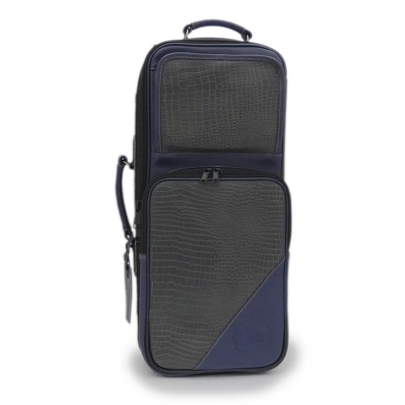 GARD BAGS ガードバッグス / エリート シリーズ 4-ECLG-NB cro トランペット用 ダブル ケース / クロコダイル型押しグレーレザー ・ ネイビーレザートリム 2