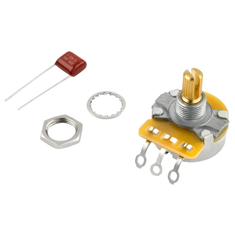 楽器種別：新品Fender USA/新品 商品一覧＞＞楽器アクセサリ【〜5，000円】 商品一覧＞＞ギター・ベース用パーツ/キャパシター・電装品/Fender USA 商品一覧＞＞品揃え豊富な当店なら弦、パーツ、ケーブルなどのアクセサリーがまとめて揃います！Fender USA PURE VINTAGE 250K SPLIT SHAFT POTENTIOMETER WITH MOUNTING HARDWARE (#0990830000)商品説明クラシックなフェンダーの雰囲気をそのままに、手持ちのギターやアンプを修復/アップグレードしようと考えているプレイヤーのために、フェンダーでは幅広い種類のPure Vintage用の電子部品を取り揃えています。ポテンショメータからキャパシタ、チューブソケットなど、オリジナル時代のフェンダー製パーツを細部まで複製し、American Vintageシリーズのギターやベースを含む多くのフェンダー製復刻楽器/アンプに使用しています。何といっても、Pure Vintageのギターとアンプ用の電子部品は、ほとんどのフェンダー製ギターとチューブアンプにも使用できるほど万能なので、どんな舞台にも今まで以上に簡単にヴィンテージの風を吹き込むことができます。・本物のヴィンテージスタイル、250K 3/8インチのCTSスプリットシャフト・ポテンショメータ（ボリューム/トーンコントロール用）・プッシュオン式コントロールノブ使用可・取り付け用ナット、ワッシャー、モダンな0.022ufキャパシタ付き・ほとんどのヴィンテージ/モダンスタイルのStratocaster ギターに適用可能イケベカテゴリ_楽器アクセサリ_ギター・ベース用パーツ_キャパシター・電装品_Fender USA_新品 SW_Fender USA_新品 JAN:0717669458171 登録日:2026/03/09 フェンダー ふぇんだー