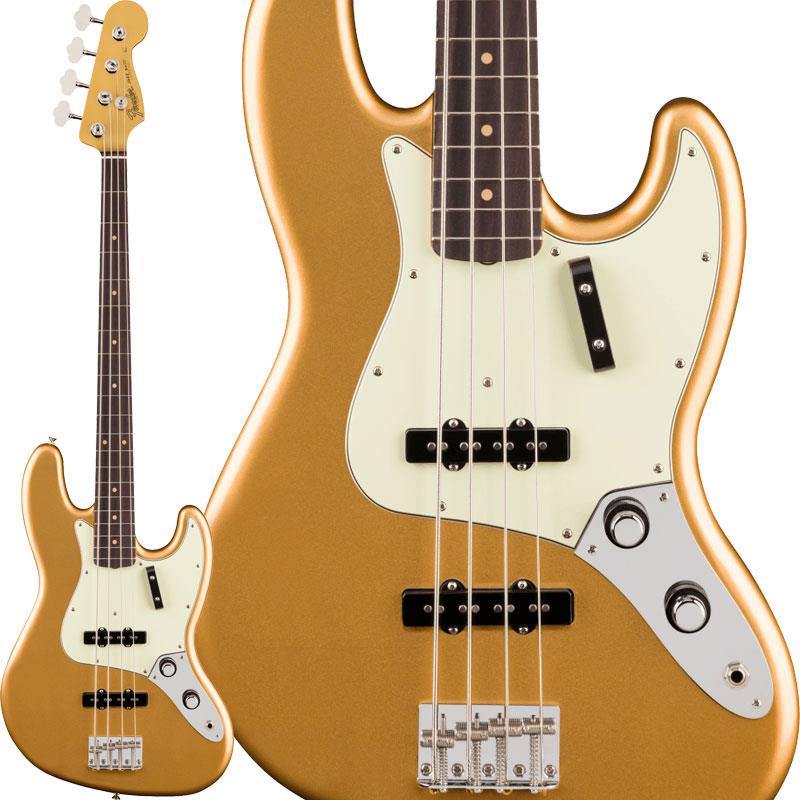 楽器種別：新品Fender MEX/Vintera 商品一覧＞＞Fender MEX/新品 商品一覧＞＞ベース【120，000円〜225，000円】 商品一覧＞＞エレキベース/JBタイプ/Fender MEX 商品一覧＞＞当店のベースは、出荷前に専門スタッフが検品・調整しているので安心です！Fender MEX Vintera III Early '60s Jazz Bass (Aztec Gold/Rosewood) 【先取り大特価セール】商品説明Vintera IIIシリーズは、50年代、60年代、70年代の象徴的なFenderギターのルックス、フィール、そしてトーンを忠実に再現した、細部までこだわったヴィンテージ復刻モデルをラインナップしています。Vintera III Early '60s Jazz Bassは、アルダーボディにローズウッド指板のメイプルネックを組み合わせ、パンチとクリアな明瞭度を備えた、紛れもないフェンダーサウンドを生み出します。オーセンティックな60年代初期のCシェイプネックは、手に自然に馴染む、どこか懐かしい弾き心地を提供。7.25インチラジアス指板とヴィンテージトールフレットが、抜群の快適性と優れた演奏性を実現します。サウンドの要となるピックアップには、丁寧に作り込まれた60年代初期仕様のヴィンテージスタイルシングルコイルを2基搭載し、Fenderサウンドを確立した粒立ちの良いパンチのあるウッディなトーンを余すことなく表現します。その他、堅牢なイントネーションと優れたサスティンを実現するヴィンテージスタイルの4サドルブリッジ、高いチューニング精度を実現するヴィンテージスタイルチューニングマシンを備えています。Vintera IIIに注ぎ込められた細部のすべてがFenderの歴史を語り、本格的なヴィンテージスピリットと伝説的なサウンドを提供します。※画像はサンプルです。製品の特性上、木目・色合いは1本1本異なります。商品詳細Body Material: AlderBody Finish: Gloss PolyesterNeck: Maple， Early '60s CNeck Finish: Gloss UrethaneFingerboard: Slab Rosewood， 7.25inch (184.1 mm)Frets: 20， Vintage TallPosition Inlays: Clay Dot (Slab Rosewood)Nut (Material/Width): Bone， 1.5inch (38.1 mm)Tuning Machines: Vintage Style ReverseScale Length: 34inch (864 mm)Bridge: 4-Saddle Vintage-Style with Threaded Steel SaddlesPickguard: 3-Ply Mint Green (372， 378)， 4-Ply Tortoiseshell (305)Pickups: Vintage-Style Early '60s Single-Coil Jazz Bass (Bridge)， Vintage-Style Early '60s Single-Coil Jazz Bass (Middle)Pickup Switching: NoneControls: Stacked Concentric Controls Volume 1. (Neck Pickup)， Tone 1. (Neck Pickup)， Volume 2. (Bridge Pickup)， Tone 2. (Bridge Pickup)Control Knobs: Knurled Chrome/Black ConcentricHardware Finish: Nickel/ChromeStrings: Fender USA 7250M Nickel Plated Steel (.045-.105 Gauges)， PN 0737250406Deluxe Gig Bag付属イケベカテゴリ_ベース_エレキベース_JBタイプ_Fender MEX_Vintera_新品 SW_Fender MEX_新品 JAN:0885978960767 登録日:2026/04/14 エレキベース フェンダー ふぇんだー フェンダーメキシコ フェンダーMEX