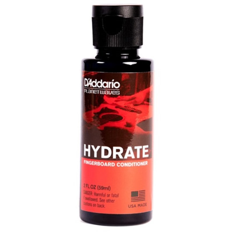 楽器種別：新品D’Addario/新品 商品一覧＞＞楽器アクセサリ【〜5，000円】 商品一覧＞＞メンテナンス用品/指板用オイル/D’Addario 商品一覧＞＞品揃え豊富な当店なら弦、パーツ、ケーブルなどのアクセサリーがまとめて揃います！D’Addario HYDRATE FINGERBOARD CONDITIONER [PW-FBC]商品説明深めの色、またはナチュラルな材質の指板修復に最適なトリートメントオイルです。 指板を割れや傷から保護し、適度な湿度を保ち、また汚れや細かな傷を除去します。2ozイケベカテゴリ_楽器アクセサリ_メンテナンス用品_指板用オイル_D’Addario_新品 SW_D’Addario_新品 JAN:0019954947958 登録日:2009/09/29 ダダリオ PLANET WAVES メンテ用品