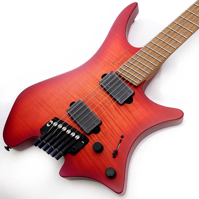 楽器種別：新品Strandberg/Boden Original 商品一覧＞＞Strandberg/新品 商品一覧＞＞エレキギター【290，000円〜540，000円】 商品一覧＞＞ヘッドレスタイプ/Strandberg 商品一覧＞＞当店のギターは、出荷前に専門スタッフが検品・調整しているので安心です！Strandberg Boden Original N2.6T (Sunset Coral Burst Satin)商品説明「Original」シリーズにトレモロ搭載モデルが登場これまでハードテイル・ブリッジ仕様で展開されてきた「Original」シリーズですが、新たに革新的な「Arc TILT」トレモロ・ブリッジを搭載した「Original N2」シリーズが加わりました。N2のカーブド・トップ・ボディは、流麗なラインを描くと同時に、従来以上に快適な演奏性を提供します。また、チタンで補強されたローステッド・メイプル材による新しい「EndurNeck」は、.strandberg*史上最高の安定性を実現し、音の明瞭さを高めることで、単音やコードに煌びやかで美しい響きをもたらします。さらに、ピックアップにはFishmanとの共同開発による新しい「.strandberg* POWR:D」を搭載。パッシブ・ピックアップ特有のトーンとダイナミクスに加え、ボイシング切り替え機能を備えており、モダンで滑らかなディストーション・サウンドから、クラシックなクランチ、そしてヴィンテージ・ライクなクリーン・トーンまで、忠実かつ力強く出力します。Boden Original N2.6Tは、.strandberg*が誇る人間工学に基づいた最新のデザインと豊かな倍音に加え、「Arc TILT」トレモロ・ブリッジによる表現力豊かな演奏性、そして「.strandberg* POWR:D by Fishman」ピックアップによる革新的な多用途性を求める、こだわりを持つプレイヤーに最適な一本です。※画像はサンプルです。製品の特性上、杢目、色合いは個体ごとに異なります。ギグバッグ付属商品詳細GeneralNeck Construction:Bolt-OnBody Construction:ChamberedScale Configuration:Multi-ScaleNeck Profile:EndurNeckBridge Type:TremoloPickups:.strandberg* POWR:D by Fishman USACountry of Manufacturing:IndonesiaBodyBody Shape:BodenBody Material:Swamp AshBody Top Material:Solid Maple， Flamed Maple VeneerBody Finish Type:Acrylic SatinNeckNeck Material:Roasted MapleNeck Reinforcement Material:TitaniumFretboard Material:Roasted Birdseye MapleScale Length:25-25.5Fretboard Radius:20Number of Frets:24Zero Fret Type:Jescar 57110-S Stainless SteelMain Fret Type:Jescar 51100-S Stainless SteelNeutral Fret:0Nut Width Global:42.00 mmNut Width Imperial:1.65 inchFretboard Inlays:Original Luminlay Green with black pipingFretboard Side Dots:Original Luminlay Green with black pipingNeck Finish Type:Acrylic SatinNut:Plastic moulded 6-string nutTruss Rod:Double-Expanding Steel HardwareHardware Finish:Black SatinBridge:Arc TILT 6-string Multiscale Tremolo BridgeString Lock:Arc 6-string String LockKnobs:Aluminum Knob NX 6mm hole knurled BlackElectronicsPickup Configuration:H-HElectronics Type:ActiveBridge pickup:POWR:D 6HB Bridge BlackNeck pickup:POWR:D 6HB Neck BlackControl Set:Master Volume， Master Tone (push-pull Dynamic/Precision voice select)， 5-Way Pickup SelectorPickup Switching:1. Bridge Humbucking， 2. Bridge Single Coil + Neck Single Coil 3. Bridge Humbucking + Neck Single Coil， 4. Neck Single Coil， 5. Neck HumbuckingMiscellaneousFactory Strings:D’Addario NYXL 10-46Factory Tuning:EADGBEIncluded Accessories:Guitar Tool Kitイケベカテゴリ_エレキギター_ヘッドレスタイプ_Strandberg_Boden Original_新品 SW_Strandberg_新品 JAN:0819052026032 登録日:2026/07/20 エレキギター ストランドバーグ ヘッドレス ボーデン