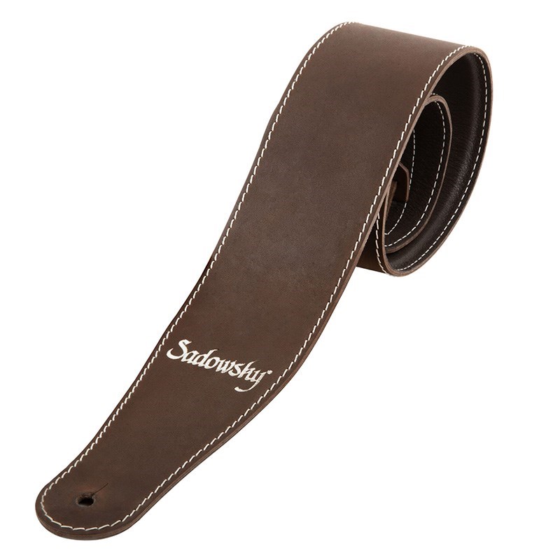 Sadowsky Guitars Genuine Leather Bass Strap (Brown/Silver)