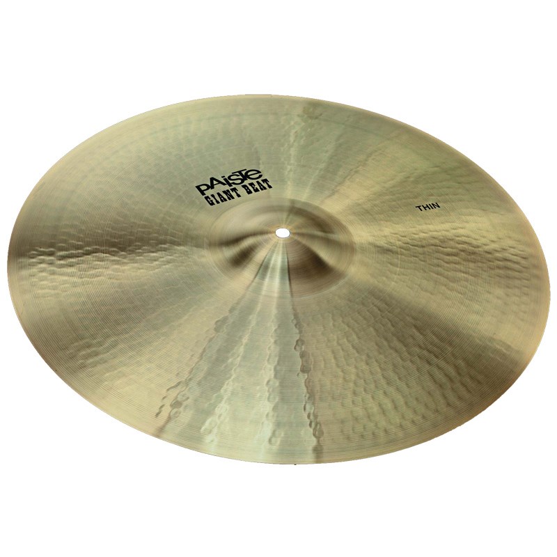 楽器種別：新品PAiSTe/Giant Beat 商品一覧＞＞PAiSTe/新品 商品一覧＞＞ドラム【25，000円〜60，000円】 商品一覧＞＞シンバル/クラッシュ/PAiSTe 商品一覧＞＞安心してお買い物頂けるよう、スネアもシンバルも丁寧梱包でお届けします！PAiSTe Giant Beat Thin 18商品説明【復刻 / 現代に蘇った伝説の60年代サウンド：Giant Beat】＜Giant Beat＞パイステシンバルの歴史を語るには欠かせない、1950年代から60年代への画期的なシンバル革命。アコースティックミュージックの1950年代には、いわゆるB20ブロンズ材のシンバルサウンドが世界を制覇していました。しかし、1960年代に入り、ロックンロールを基本にしたエレクトリックなサウンドがヨーロッパから世界に発信され、世界はロック時代の幕開けを迎えることになりました。1963年頃からパイステはCuSn8青銅合金による開発を始め、1967年に画期的なシンバルを世にデビューさせました。これが現代にも語り継がれるビッグアーティストのサウンドを支えた「ジャイ アント・ビート」シリーズで、「移民の歌」「Good Times Bad Times」などのBONZOファンクリズムとサウンドを生み出し、「2002」シリーズのルーツとなりました。2005年、今でも活躍する1960年代アーティストや、そのサウンドを継承する若いミュージシャンから熱望されていたサウンドが復刻されました。＜Thin＞こちらのシン・ウェイト・モデルは、Single（シングル / レギュラー・モデル）よりもさらに薄く仕上げられ、立ち上がりとピークの素早いクラッシュサウンドと、柔らかく優しい倍音が特長です。※ジャイアントビートは非常に薄くて軽いウェイトで作られているデリケートなシンバルですので、奏法によっては曲がったり割れたりしやすいのでご注意下さい。イケベカテゴリ_ドラム_シンバル_クラッシュ_PAiSTe_Giant Beat_新品 SW_PAiSTe_新品 JAN:0697643110403 登録日:2012/12/07 シンバル パイステ ジャイアントビート