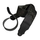 Franklin Embossed Suede Guitar Strap FSSE-BK-BK (BLACK/BLACK)