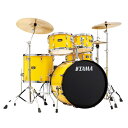 楽器種別：新品ドラムセット/TAMA 商品一覧＞＞ドラムセット【65，000円〜125，000円】 商品一覧＞＞安心してお買い物頂けるよう、スネアもシンバルも丁寧梱包でお届けします！TAMA Imperialstar 22 バスドラムキット シンバル付きセット / エレクトリック・イエロー[IP52H6RC-ELY] 【お取り寄せ品】商品説明【New Imperialstar - affordable all in one Drum Set】[Imperialstar]「これからドラムを始める方に、使いやすく、耐久性に優れたドラムセットを提供すること」。そのために、これまで培ってきたドラム生産や開発のノウハウを詰め込み、かつエントリークラスのセットとしてお求めやすい価格を実現したのが、このImperialstar（インペリアルスター）ドラムセットです。IP52H6は、スタンダードなサイズの22 口径バスドラムセットに、10 と12 口径のタムタムをセットアップ。12 と13 口径のタムタムと比較してもチューニングが容易で、音程の高低さがより明瞭になることでフィルインでのフレーズに表情をつけやすい組み合わせです。ドラム、シンバルをセットアップするためのハードウェア（スタンド）、ドラムペダル、そしてドラムスローンも含んでおり、お好きなブランド、グレードのシンバルと組み合わせてご使用頂けます。●All Poplar Shells (6ply / 8mm)強いアタックと暖かいサウンドを兼ね備えたトーンが魅力のポプラシェルを採用。シェルフィニッシュは木目調のカバリング「コーヒー・チーク・ラップ」を含む4色からお選び頂けます。●Bearing Edgeドラムにおいてベアリングエッジの形状はサウンドを左右する重要な要素の1つ。Imperialstarでは上位機種と同じエッジ形状を採用することで、音抜けの良い、クリアなサウンドを実現します。●Accu-Tune Bass Drum Hoops軽量でありながら抜群の耐久性を誇る、FRP（強化プラスティック）製のバスドラムフープ。安定したチューニングとバスドラムのサウンドを引き締める効果があります。フックレス構造で、ヘッドの交換もスピーディに行えます。●Spur Bracketsバスドラムを支えるスパー・ブラケットには、上級機種と同じ調整方式を採用した、ダイキャスト製ブラケットを装備。確実な固定力と耐久性を実現します。●Double Tom Holder (MTH600)タムタムの固定方式には、上級機種にも採用されているオムニボール方式を採用。無段階調整による微妙なセッティングポジションを実現すると共に、高い固定力も実現しています。●Drum Heads打面ヘッドには厚めのクリアヘッドを採用し、より高い耐久性を実現しました。また、バスドラムヘッドにはリングミュートを装備し、低音のフォーカスされたサウンドが得られます。●Imperialstar Hardwareドラムセット付属のスタンドは、ドラムスローンを除き3脚部がダブルレッグ仕様となっており、シンプルながらも高い安定性を実現しています。ハイハットスタンドにはツインペダル（セットには付属しません）のセッティングの際に便利なSwivel Foot機構を搭載。また、IP58H6（RC）モデルのスネアスタンドには、バスドラムのサイズに合わせてスネアをより低くセット出来るモデルを採用しています。●Drum Pedal & Throne付属のIRON COBRA 200シングルペダルは、フラットなデザインのフットボードと、安定した素直な踏み心地が特徴です。付属のデュアルサイドビーターは、通常はフェルト面を、メッシュヘッドに交換した際は樹脂面でヒットするように調整してください。付属のスローンは13 径のラウンドシートで、安定性に優れたダブルステー構造の3脚部を持つモデルです。商品詳細＜IP52H6RC セット内容＞バスドラム：22×18 w/タムホルダーマウントタムタム：10×7タムタム：12×8フロアタム：16×14スネア：14×5ダブルタムホルダー（MTH600）ドラムスローン（HT25）ドラムペダル（HP200P）ストレート・シンバルスタンドブーム・シンバルスタンドスネア・スタンドハイハット・シンバルスタンドシンバル：TAMA Rhythm Mate ブラスシンバル（14 ハイハット、16 クラッシュ、20 ライド）＜カラー＞エレクトリック・イエロー(ELY)※本モデルは、上記セット内容のみでの販売のみとなります。ドラム単品、ハードウェア単体（MTH600、HT25、HP200Pを除く）、シンバル単体での販売は行いませんのでご了承ください。イケベカテゴリ_ドラム_ドラムセット_TAMA_新品 JAN:4549763345028 登録日:2023/02/13 ドラムセット ドラムキット タマ