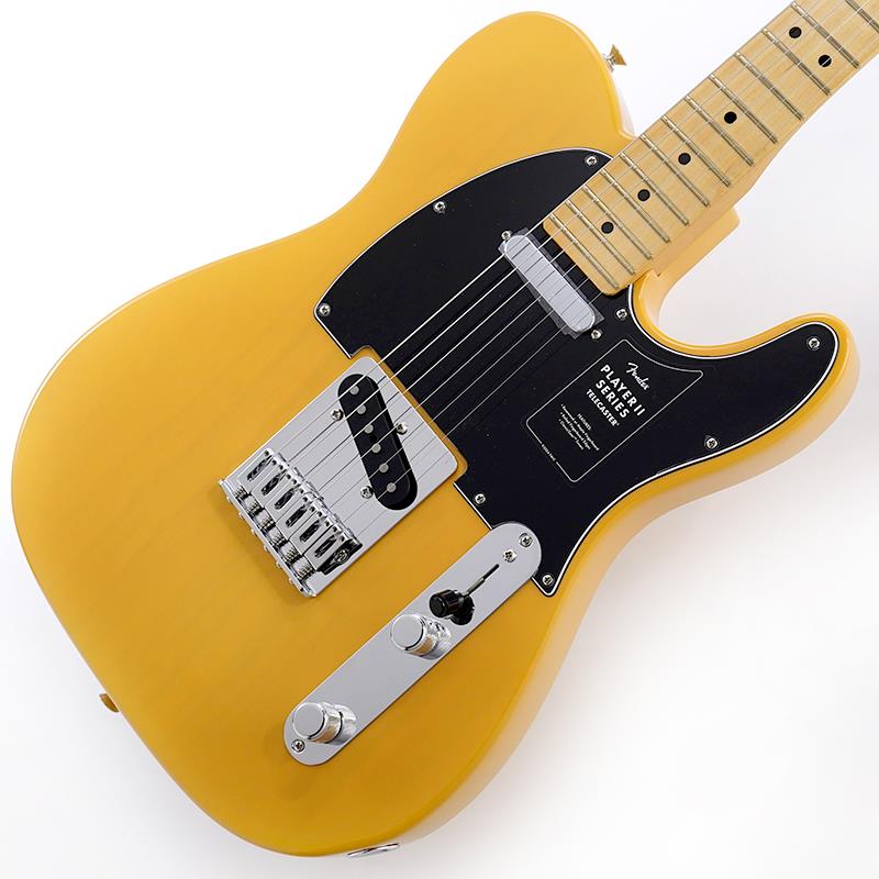 楽器種別：アウトレットFender MEX/Player Plus 商品一覧＞＞Fender MEX/アウトレット 商品一覧＞＞エレキギター【60，000円〜115，000円】 商品一覧＞＞テレキャスター・TLタイプ/Fender MEX 商品一覧＞＞当店のギターは、出荷前に専門スタッフが検品・調整しているので安心です！Fender MEX Player II Telecaster (Butterscotch Blonde/Maple) [Chambered Body] 【B級特価】商品説明B級アウトレット特価！！Player II SeriesPlayer IIシリーズは、フェンダーの伝統と進化を兼ね備え、フェンダーのDNAを持つアイコニックなサウンドとスタイルを提供します。現代のあらゆるプレイヤーのライブステージやスタジオワークに必要とされる汎用性の高い仕様を持ち、プレイヤーの演奏にインスピレーションを与える現代的なアップデートが施されています。また、本シリーズは、音楽に本気で取り組むプレイヤーも満足する製品ラインナップを取り揃え、これらを手頃な価格で実現しています。Player II Telecasterは、時代を超越したフェンダーの魅力を放ちながらも、その中身は現代プレイヤー向けにデザインされています。Modern Cシェイプのネックバックにはシルキーなサテンウレタンフィニッシュが施されており、丁寧にロールオフされた指板エッジと22本のミディアムジャンボフレットを採用した9.5インチラジアスのスラブローズウッドまたはメイプル指板が、ネック全長にわたり快適なプレイアビリティを提供します。アルダーボディ、チェンバードアッシュボディ、チェンバードマホガニーボディのトーンウッドオプションが用意されたPlayer II Telecasterは、伝統的なフェンダーフィニッシュ、またはフェンダーのカラーアーカイブから発掘され、本シリーズで初採用となる新フィニッシュなど、幅広いカラーの選択肢をご用意しています。Player Series Alnico V Single-Coil Teleピックアップからはクリスタルのように澄み渡ったハイエンドとタイトなローエンドが得られます。3ウェイブレードスイッチにより、多彩なサウンド設計が可能です。6スチールブロックサドル式ブリッジと、ClassicGearチューニングマシンによりチューニングの安定性が確保され、無限のサウンドの可能性を追求できる柔軟性を備えています。Player IIシリーズ製品は、フェンダーならではのルックス、トーン、フィーリングを備え、自分だけの個性的なサウンドを作り上げるのに最適な仕様でまとめ上げられています。※本商品はB級特価品となります為、ボディバックに擦り傷が見受けられる他、細かな擦り傷や小さな打痕、パーツのくすみが散見します。※保証に関しましてはプレイアビリティに関する点のみとなり、通常とは異なるアウトレット保証となります。ソフトケース付属商品詳細Body Material: Chambered AshBody Finish: Gloss PolyesterNeck: Maple， Modern CNeck Finish: Satin Urethane Finish on Back of Neck with Gloss Urethane Headstock Face or Satin Urethane Finish on Back， Gloss Urethane Finish on FrontFingerboard: Maple or Slab Rosewood， 9.5 (241 mm)Frets: 22， Medium JumboPosition Inlays: Black Dot (Maple)， White Dot (Slab Rosewood)Nut (Material/Width): Synthetic Bone， 1.650 (42 mm)Tuning Machines: Fender ClassicGearScale Length: 25.5 (64.77 cm)Bridge: 6-Saddle String-Through-Body Tele with Block Steel SaddlesPickguard: 3-Ply Black/White/Black or 3-Ply ParchmentPickups:Player Series Alnico 5 Tele Single-Coil (Bridge)Player Series Alnico 5 Tele Single-Coil (Neck)Pickup Switching: 3-Position Blade:Position 1. Bridge PickupPosition 2. Bridge and Neck PickupsPosition 3. Neck PickupControls: Master Volume， Master ToneControl Knobs: Knurled Flat-TopHardware Finish: Nickel/ChromeStrings: Fender USA 250L Nickel Plated Steel (.009-.042 Gauges)， PN 0730250403イケベカテゴリ_エレキギター_テレキャスター・TLタイプ_Fender MEX_Player Plus_アウトレット SW_Fender MEX_アウトレット JAN:2500010710886 登録日:2026/09/24 エレキギター フェンダー メキシコ プレイヤープラス