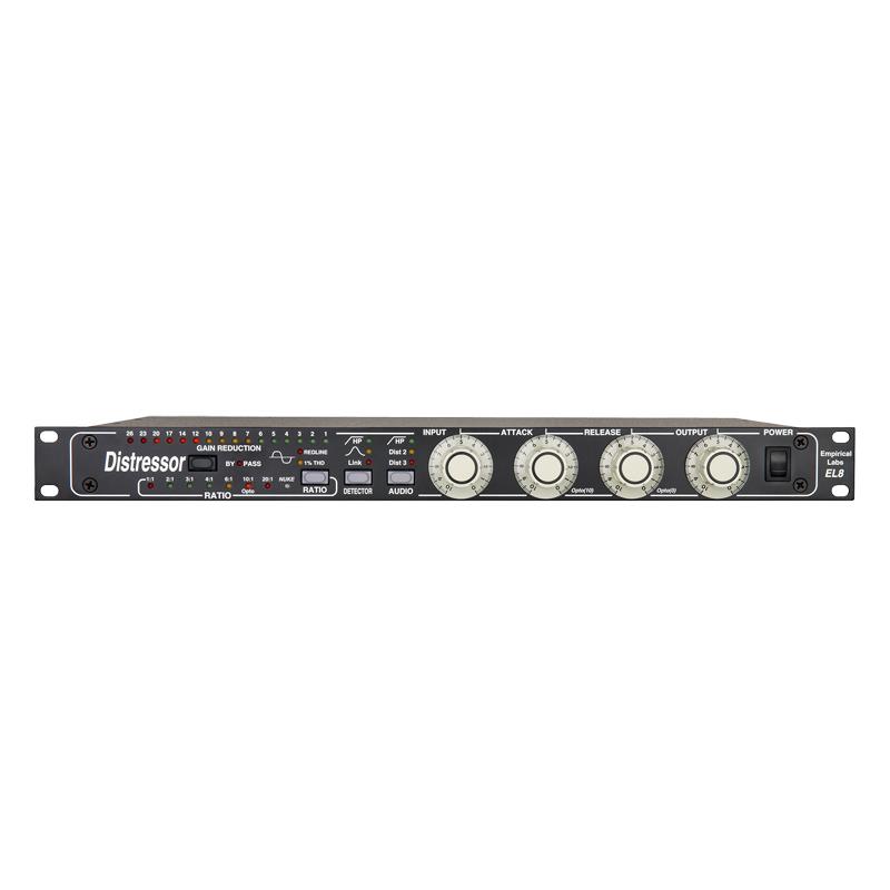 楽器種別：新品Empirical Labs/新品 商品一覧＞＞レコーディング【215，000円〜410，000円】 商品一覧＞＞アウトボード/ダイナミクス・EQ系/Empirical Labs 商品一覧＞＞パワーレックは、専門スタッフに気軽に相談できる渋谷発のDTM・レコーディング機材専門フロアです。Empirical Labs Distressor EL-8 (エンピリカルラボ)(ディストレッサー)(アナログ質感)(コンプレッサー)(ゲインコントロール)商品説明本物のアナログ倍音を制御、様々なビンテージコンプのサウンドまで再現。DISTRESSOR(EL-8/EL-8X)はアナログの質感を自在に操ることが可能です。 完璧にデジタルコントロールされた、本物のアナログ回路はプリセットされ、様々な組合せによってあらゆるアナログサウンドを作り出します。トランス/真空管/テープコンプなどの2次/3次倍音成分は0.025%の微量から20%まで適量をアドオンする事が出きます（Distortion Indicatorで視覚的に判断できます）。またビルトインされたサイドチェインEQによるHPF&エンファシス、8つのユニークなRATIO カーブの組合わせは384パターンもの音色をセット可能です。更にATACK、RELEASE、IN&OUTゲインの4つのノブによってクリーン サウンドから過激なクラシックサウンドまで、まさに無限大のサウンドを生み出します。EL-8はオプション無しのノーマルバージョン、EL-8Xはイメージリンクとブリティッシュモードの2つのオプションを標準搭載したお勧めモデルです。◆あらゆるアナログ質感を再現できるリアルアナログサウンドDISTRESSOR(EL-8)はオートマティック・ゲイン・コントロール・デバイス、すなわちコンプレッサー/リミッターと呼ばれるタイプのプロオーディオ機器ですが、そのカテゴリーを超越した素晴らしい機能を満載しています。Distressorはクリーンなダイナミクスコントロールを実行するだけでなく、その音質に3種類のアナログ・ハーモニック・ディストーション（倍音歪み感）をはじめとする様々な「カラー/質感」をプラスできます。現代のデジタルレコーディングにおいてアナログライクな倍音成分を加味して温かみを得る事は不可欠な要素とも言えます。NEVEなどのトランスフォーマーによるサブハーモニクス、真空管による飽和と倍音成分、アナログテープだけが持つあのテープコンプレッションのオーガニックな質感・・・。あらゆる手段でエンジニア達は音に音楽的な響きを持たせようと努力しています。◆ビンテージコンプの名機のサウンドも再現できる様々なビンテージ系コンプレッサーの名機、LA2/3/4や1176、dBX160、Fairchild(IGFET or 670)、MEEK、DeMaria、SSLなどのビンテージサウンドをリアルに再現可能です。設定によりオプトカプラ-(光）、FET、3極また は5極真空管、MUタイプなど、高価なビンテージ機器をアナログ回路で表現できます。数々のアナログ回路の組み合せをデジタルで制御するDistressorにしか達成できない、本物のアナログ回路が織り成す本物のアナログ・ビンテージ・サウンド。プラグインには到底到達できない領域のサウンドです。●仕様Frequency Response ： 2 Hz 〜 160 kHz(クリーンオーディオ、+0， -3 dB). Dist 2， Dist 3では異なります。Dynamic Range ： 110 dB（最大）Distortion ： 0.02% 〜 20%I/O ： DCカップル入出力Time Constants ： Attack（50uS - 50mS）、Release（0.05 sec 〜 3.5 sec）Power Consumption ： 15 W（最大）Metal Chassis ： EIA 1U (D=約25.4cm)※110-120V の電圧でご利用くださいイケベカテゴリ_レコーディング_アウトボード_ダイナミクス・EQ系_Empirical Labs_新品 SW_Empirical Labs_新品 JAN:4560482821778 登録日:2026/08/03 アウトボード