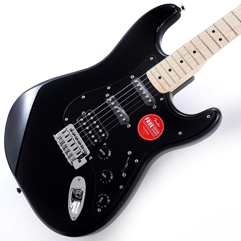 楽器種別：アウトレットSquier by Fender/Stratocaster 商品一覧＞＞Squier by Fender/アウトレット 商品一覧＞＞エレキギター【15，000円〜35，000円】 商品一覧＞＞ストラトキャスター・STタイプ/Squier by Fender 商品一覧＞＞当店のギターは、出荷前に専門スタッフが検品・調整しているので安心です！Squier by Fender Squier Sonic Stratocaster HSS (Black/Maple Fingerboard) 【B級特価】商品説明B級アウトレット特価！！Squier Sonic Stratocaster HSSなら、時間を飛び越えるようなスピードで、どんな音楽でもすぐにギターを始めることができます。象徴的なフェンダースタイル、そして刺激的なトーンをあらゆるプレーヤーにお届けします。このStratは、薄く軽量なボディに、スリムで魅力的な「C」シェイプネックが相まって、快適な演奏性をもたらします。ピックアップは、クリスタルクリアなサウンドを奏でるシングルコイル (S) 2基に加え、ブリッジピックアップには満足のいくパワフルなトーンをもたらすハムバッキング (H) ピックアップを搭載したHSS構成です。その他、表現力豊かなビブラートを奏でるトレモロブリッジ、スムーズで正確なチューニングが可能なシールドギアチューニングマシン、耐久性のあるクロムメッキハードウェアなど、魅力的な特徴を数多く備えています。※本商品はB級特価品となります為、細かな擦り傷や、パーツのくすみが散見します。※掲載画像以外の外観瑕疵部分がある場合がございます。※保証に関しましてはプレイアビリティに関する点のみとなり、通常とは異なるアウトレット保証となります。ソフトケース付属商品詳細BodyBody Material：PoplarBody Shape：StratocasterBody Finish：Gloss PolyurethaneNeckNeck Material：MapleNeck Finish：Satin UrethaneNeck Shape：C ShapeScale Length：25.5 (64.77 cm)Fingerboard Material：MapleFingerboard Radius：9.5 (241 mm)Number of Frets：21Fret Size：Narrow TallNut Material：Synthetic BoneNut Width：1.650 (42 mm)Position Inlays：Black DotTruss Rod：Single-ActionElectronicsBridge Pickup：Ceramic HumbuckerMiddle Pickup：Ceramic Single-CoilNeck Pickup：Ceramic Single-CoilControls：Master Volume， Tone 1. (Neck/Middle Pickups)， Tone 2. (Bridge Pickup)Switching：5-Position BladePosition 1. Bridge PickupPosition 2. Bridge and Middle PickupPosition 3. Middle PickupPosition 4. Middle and Neck PickupPosition 5. Neck PickupConfiguration：HSSHardwareBridge：6-Saddle Vintage-Style Synchronized Tremolo with Block SaddlesHardware Finish：ChromeTuning Machines：Die-Cast SealedPickguard：1-Ply BlackControl Knobs：Black PlasticSwitch Tip：BlackNeck Plate：4-Bolt SquierMiscellaneousStrings：Nickel Plated Steel (.009-.042 Gauges)ソフトケース付属イケベカテゴリ_エレキギター_ストラトキャスター・STタイプ_Squier by Fender_Stratocaster_アウトレット SW_Squier by Fender_アウトレット JAN:2500010711043 登録日:2026/09/24 エレキギター スクワイヤー スクワイアー フェンダー ストラト ストラトキャスター