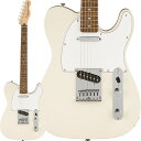 楽器種別：新品エレキギター/Squier by Fender 商品一覧＞＞エレキギター/Squier by Fender/Telecaster 商品一覧＞＞エレキギター【20，000円〜45，000円】 商品一覧＞＞当店のギターは、出荷前に専門スタッフが検品・調整しているので安心です！Squier by Fender Affinity Series Telecaster (Olympic White/Laurel)商品説明Squier Affinity Series Telecasterは、伝統的なFenderファミリーへの入り口として、伝説的なデザインと典型的なトーンを備えたギターです。このTelecasterは、薄くて軽量なボディ、スリムで快適なCシェイプネック、最適なボディレゾナンスが得られるストリングスルーボディブリッジ、スムーズで正確なチューニングを提供するスプリットシャフト付きシールドダイキャストチューニングマシンなど、プレイヤーフレンドリーな洗練された機能を備えています。ジャンルを超えたサウンドバリエーションを実現する3ウェイスイッチングのSquier Single-Coil Telecasterピックアップを2基搭載し、あらゆるステージであらゆるプレイヤーに寄り添うことができるモデルです。※製品の特性上、杢目・色合いは1本1本異なります。Series: Affinity SeriesBody Material: Poplar (500， 502， 505， 506， 550， 583)， Soft Maple (521)Body Finish: Gloss PolyurethaneNeck: Maple， C ShapeNeck Finish: Satin Urethane with Gloss Urethane Headstock FaceFingerboard: Indian Laurel or Maple， 9.5 (241 mm)Frets: 21， Medium JumboPosition Inlays: Black Dot (Maple)， Pearloid Dot (Indian Laurel)Nut (Material/Width): Synthetic Bone， 1.650 (42 mm)Tuning Machines: Sealed Die-Cast with Split ShaftsScale Length: 25.5 (648 mm)Bridge: 6-Saddle Strings-Through-Body TelePickguard: 3-Ply Black (500， 521， 550)， 3-Ply White (502， 505， 583)， 4-Ply Tortoiseshell (506)Pickups: Ceramic Single-Coil (Bridge)， (Middle)， Ceramic Single-Coil (Neck)Pickup Switching: 3-Position Blade: Position 1. Bridge， Position 2. Bridge and Neck， Position 3. NeckControls: Master Volume， Master ToneControl Knobs: Knurled Flat-TopHardware Finish: ChromeStrings: Nickel Plated Steel (.009-.042 Gauges)ソフトケース付属イケベカテゴリ_ギター_エレキギター_Squier by Fender_Telecaster_新品 JAN:0885978722815 登録日:2021/09/12 エレキギター スクワイヤー スクワイアー フェンダー テレキャスター テレ