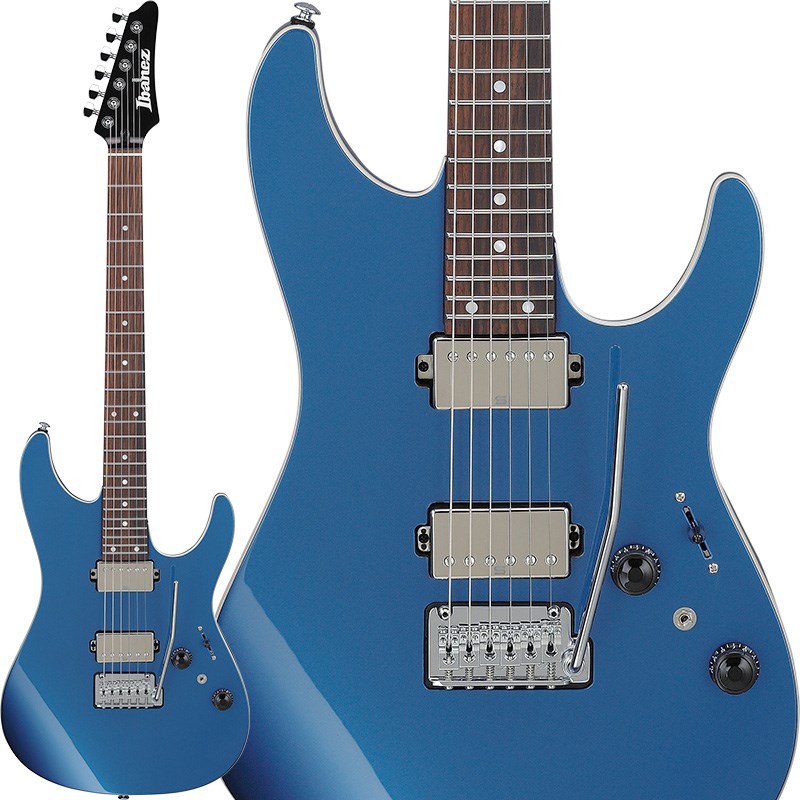 楽器種別：新品エレキギター/Ibanez 商品一覧＞＞エレキギター【120，000円〜235，000円】 商品一覧＞＞当店のギターは、出荷前に専門スタッフが検品・調整しているので安心です！Ibanez Premium AZ42P1-PBE (Prussian Blue Metallic) [SPOT MODEL]商品説明AZ Premium NEW Color Models !!新世代ギタリストのスタンダード・モデル、AZ Premium 新カラー・モデル・人気の鮮やかなメタリック・ブルー・ボディカラーにホワイトバインディングを巻き、クローム・カバー・ピックアップ&クローム・ハードウェアの組み合わせで、シャープな印象を与える新カラーモデル・Gotoh MG-T ロッキング・マシンヘッド・ローステッド・メイプル ネック & ローズウッド指板・AZ専用 Oval C（オーヴァルC）ネック・シェイプ・Super All Access（スーパー・オール・アクセス）ネック・ジョイント、専用デザインのボディ・コンター・ステンレス・フレット・蓄光の指板サイド・ドット・ポジション・インレイ・セイモア・ダンカンと共同開発したHyperion（ハイペリオン）ピックアップ・dyna-MIX 10（ダイナ‐ミックス10） スイッチング・システム・スチール・サドル搭載のIbanez T1502トレモロ・ブリッジ（Gotoh製)・Graph Tech ナット【About Premium Series】Designed to Inspire.良質なスペック&マテリアルと演奏性を追求した仕上げ、安定感を増したオリジナル・ハードウェア、そして、刺激的なデザイン。すべては奏者に創造力と閃きをもたらしてくれる、そんなギターであるために。これが Ibanez Premium シリーズのテーマです。※画像はサンプルです。製品の特性上、杢目、色合は個体ごとに異なります。商品詳細SpecsNeck type AZ Oval C Roasted Maple neckBody American Basswood bodyFretboard Rosewood fretboard w/Mother of Pearl dot & Luminescent side dot inlayFret Jumbo Stainless steel fretsNut Graph Tech nutMachine head Gotoh MG-T locking machine headsBridge Gotoh T1502 tremolo bridgeNeck pickup Seymour Duncan Hyperion (H) neck pickup Bridge pickup Seymour Duncan Hyperion (H) bridge pickup Controls， Pickup selector 1 Volume， 1 Tone， 5-way lever switchSwitch dyna-MIX10 switching system w/Alter SwitchHardware color ChromeString gauge .010/.013/.017/.026/.036/.046 (D'Addario EXL110)Neck DimensionsScale 648mm/25.5Width at Nut 42mmWidth at Last Fret 57mmThickness at 1st 20.5mmThickness at 12th 22.5mmRadius 305mmRギグ・バッグ付属イケベカテゴリ_ギター_エレキギター_Ibanez_新品 JAN:4549763352910 登録日:2024/03/18 エレキギター アイバニーズ イバニーズ