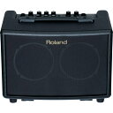 楽器種別：新品エレアコアンプ/Roland 商品一覧＞＞エレアコアンプ【25，000円〜55，000円】 商品一覧＞＞安心してお買い物頂けるよう、ミニアンプもコンボアンプも丁寧梱包でお届けします！Roland AC-33 [Acoustic Chorus]商品説明バッテリー駆動も可能なアコースティック専用のステレオ・アンプ。AC-33は、30W（15W+15W）出力のアコースティック・ギターに最適なステレオ・アンプです。AC-60/90と同様にアコースティック・ギターの豊かな響きをナチュラルに再生します。もちろん、さまざまな用途で活用できる2チャンネル仕様を採用し、高品位なステレオ・エフェクト、アンチ・フィードバック、ルーパーなど機能面も充実。電池駆動とコンパクトなボディ・サイズで場所を選ばず手軽に使用することができ、5インチのカスタム・スピーカー2本による広がりのあるサウンドで、アコースティック・ギターの響きをリッチに再生します。◎アコースティック専用のコンパクト・ステレオ・アンプ。AC-33は、アコースティック・ギター用に専用設計されたコンパクトなアンプ。5インチのカスタム・スピーカー2本を搭載した30W（15W+15W）のステレオ仕様で、クラスを超えた豊かなサウンドを実現しています。ボディは軽量＆コンパクトな設計で、可搬性に優れ、自宅内での移動はもちろん、屋外にもアクティブに持ち出してお使いいただけます。また、床置き時にモニターしやすいように角度をつけて設置することができる傾斜スタンドを本体に装備。最適なリスニング・ポジションでモニターすることが可能です。◎バッテリー駆動でさまざまな場所での使用が可能。AC-33は、ACアダプターと単3形電池による2電源方式を採用。アコースティック・ギター専用アンプとして、バッテリー駆動による使い勝手のよさを実現しました。着脱可能な電池ケースに8本のアルカリ乾電池で最大約8時間、またはニッケル水素充電池を装着することで、最大約9時間の駆動が可能。電源確保が難しいストリートやアウトドアの場面でも使用することができます。◎マイク／ライン入力にも対応した2チャンネル仕様。AUX入力も装備。AC-33は、ギター用チャンネル以外にもマイク／ライン入力を搭載した2チャンネル仕様。ギター以外にもマイクやさまざまな楽器を入力することができるので、多彩な用途で活用できます。マイク／ライン入力には、XLRと標準/TRSといった3タイプのプラグを接続することが可能。ギター・チャンネルとは完全に独立しているので、マイクを接続すればギターとボーカルやアコースティック楽器を組み合わせたパフォーマンスがAC-33一台で行えます。また、標準／TRSジャックにはプリアンプ内蔵のギターを接続することもできるので、2本のギターによるデュオ演奏にも対応できます。さらに、CDプレーヤーや携帯音楽プレーヤーを接続できる独立したAUX入力も装備。ギター・チャンネル、マイク／ライン・チャンネルとミックスして再生させることできるので、曲に合わせた演奏なども行えます。◎高品位なステレオ・エフェクトとアンチ・フィードバック機能を搭載。AC-33は、アコースティック・ギターに最適化された高品位なステレオ・エフェクトを搭載。サウンドをよりゴージャスに色づけすることが可能です。各チャンネルに独立装備されたステレオ・コーラスは、「WIDE」と「SPACE」の2つのタイプを搭載。3バンドの帯域分割コーラスであるWIDEでは、低音域／中音域／高音域それぞれでコーラス成分をコントロールし、奥深い広がり感を演出します。空間合成コーラスのSPACEでは、ステレオ仕様を最大限に活かし、左側のドライ音と右側のエフェクト音を空間でミックスすることで、自然なコーラス効果を生み出すことができます。また、サウンドに臨場感をプラスするリバーブ／アンビエンスも搭載。アコースティック楽器専用に開発されたリバーブは、ナチュラルな残響音を得ることができ、アンビエンスではさらに空間的な奥行きを与え、広がりのあるサウンド生み出すことできます。リバーブ／アンビエンスは、つまみひとつで切り替えとかかり具合を簡単に調整することが可能です。さらに、アコースティック・ギターやマイクのモニター時に発生するハウリング（フィードバック）を抑えるアンチ・フィードバック機能も搭載。ハウリングのポイントを自動検出してくれるので、特別な設定を行わなくても、安心して演奏が楽しめます。◎パフォーマンスに威力を発揮するルーパー機能。AC-33には、フレーズを重ねて録音していくことで最大約40秒のループによるアンサンブルをつくっていけるルーパー機能を装備。たとえば、ギターのボディをパーカッシブに叩いたり、マイクを通した手拍子などでリズム・パートを作成するなど、練習にもパフォーマンスにも幅広く便利に使えます。ルーパー機能は、FS-5U（別売）などのフット・スイッチでコントロールすることも可能。演奏しながらでも簡単に操作を行うことができます。商品詳細-SPEC-■定格出力 30W（15W＋15W）（ACアダプター使用時） 20W（10W＋10W）（アルカリ乾電池使用時）■規定入力レベル（1kHz） ギター・チャンネル＝-10dBu マイク／ライン・チャンネル＝-50／-20dBu AUXイン＝-10dBu■規定出力レベル（1kHz） ライン・アウト＝-10dBu■スピーカー 12cm（5インチ）×2■コントロール ＜ギター・チャンネル＞ 　　ボリュームつまみ 　　イコライザーつまみ（ベース、ミドル、トレブル） 　　コーラス・スイッチ ＜マイク／ライン・チャンネル＞ 　　ボリュームつまみ 　　イコライザーつまみ（ベース、トレブル） 　　コーラス・スイッチ ＜リバーブ・アンビエンス＞ 　　レベルつまみ ＜アンチ・フィードバック＞ 　　オン／オフ・スイッチ ＜ルーパー＞ 　　レック／プレイ／オーバーダビング・ボタン 　　ストップ／クリア・ボタン ＜AUXイン＞ 　　レベルつまみ マスターつまみ電源スイッチ■インジケーター レック／プレイ／オーバーダブ パワー■接続端子 ギター・インプット・ジャック（標準タイプ） マイク／ライン・インプット・ジャック（XLRタイプ※、TRS標準タイプ） AUX INジャック（ステレオ・ミニ・タイプ、RCAピン・タイプ） ライン・アウト（L／MONO、R）ジャック（標準タイプ） ヘッドホン・ジャック（ステレオ標準タイプ） フット・スイッチ・ジャック（TRS標準タイプ） DC INジャック ※ファンタム電源は供給できません。■電源 DC13V（付属ACアダプター）または、単3形アルカリ乾電池×8、単3形ニッケル水素充電池×8■消費電流 490mA■連続使用時の電池の寿命 アルカリ乾電池＝約8時間 ニッケル水素充電池＝約9時間 （使用状態によって異なります）■付属品 取扱説明書 ACアダプター ACコード 2P-3P変換器■別売品 フット・スイッチ（BOSS FS-5U／FS-6／FS-7）■外形寸法 / 質量幅 (W)：318 mm奥行き (D)：223 mm高さ (H)：243 mm質量：4.7 kgイケベカテゴリ_アンプ_エレアコアンプ_Roland_新品 JAN:4957054411350 登録日:2021/08/09 エレアコアンプ エレアコ用アンプ アコースティックアンプ ローランド ろーらんど