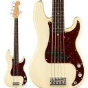 楽器種別：新品エレキベース/Fender USA 商品一覧＞＞エレキベース/Fender USA/American Professional II 商品一覧＞＞エレキベース【170，000円〜325，000円】 商品一覧＞＞当店のベースは、出荷前に専門スタッフが検品・調整しているので安心です！Fender USA American Professional II Precision Bass V (Olympic White/Rosewood)商品説明American Professional II Precision Bass Vは、60年以上に渡る革新、インスピレーション、進化を経て、現代のプレイヤーの要求に応えます。定番の’63 P Bassシェイプネックは、丁寧にエッジがロールオフされ、至高の演奏体験を約束するSuper-Naturalサテン仕上げが施されています。また新たに設計されたネックヒールを採用し、快適なフィーリングとハイポジションへの容易なアクセスを実現しました。新しいV-Mod II Precision Bass Split-Coilピックアップは、これまで以上に繊細なトーンを奏で、Precision Bassならではの圧巻のローエンドを提供します。American Professional II Precision Bass Vの手に馴染む感覚とサウンドの多様性は、手に取り、耳にした瞬間、すぐにお分かりいただけることでしょう。プロの楽器の新たなスタンダードとなるような幅広い改良が、American Professional IIシリーズには詰め込まれています。※画像はサンプルです。商品詳細Body Material: AlderBody Finish : Gloss UrethaneNeck : Maple， 1963 CNeck Finish : Super-Natural Satin Urethane Finish on Back of Neck with Gloss Urethane Headstock FaceFingerboard : Rosewood， Maple - 9.5 (241 mm) RadiusFrets : 20， Narrow TallPosition Inlays : White Dot (Rosewood)， Black Dot (Maple)Nut (Material/ Width ) : Bone， 1.875 (47.6 mm)Tuning Machines : Fender Lightweight Vintage-Style Keys with Tapered ShaftsScale Length : 34 (864 mm)Bridge : 5-Saddle HiMass Vintage (String-Through-Body or Top-load)Pickguard : 4-Ply Tortoiseshell (Olympic White， 3-Color Sunburst) 3-Ply Black(Mercury， Dark Night) 3-Ply Mint Green (Miami Blue， Mystic Surf Green， Black)Pickups : V-Mod II Split Single-Coil Precision Bass (Middle)Controls : Master Volume， Master ToneControl Knobs : .Knurled Flat-TopHardware Finish : Nickel/ChromeStrings : Fender USA 7250-5M Nickel Plated Steel (.045-.125 Gauges)ハードケース付属イケベカテゴリ_ベース_エレキベース_Fender USA_American Professional II_新品 JAN:0885978579044 登録日:2021/05/22 エレキベース フェンダー ふぇんだー フェンダーUSA FenderUSA アメプロ アメリカンプロフェッショナル アメプロ2 アメリカンプロフェッショナル2